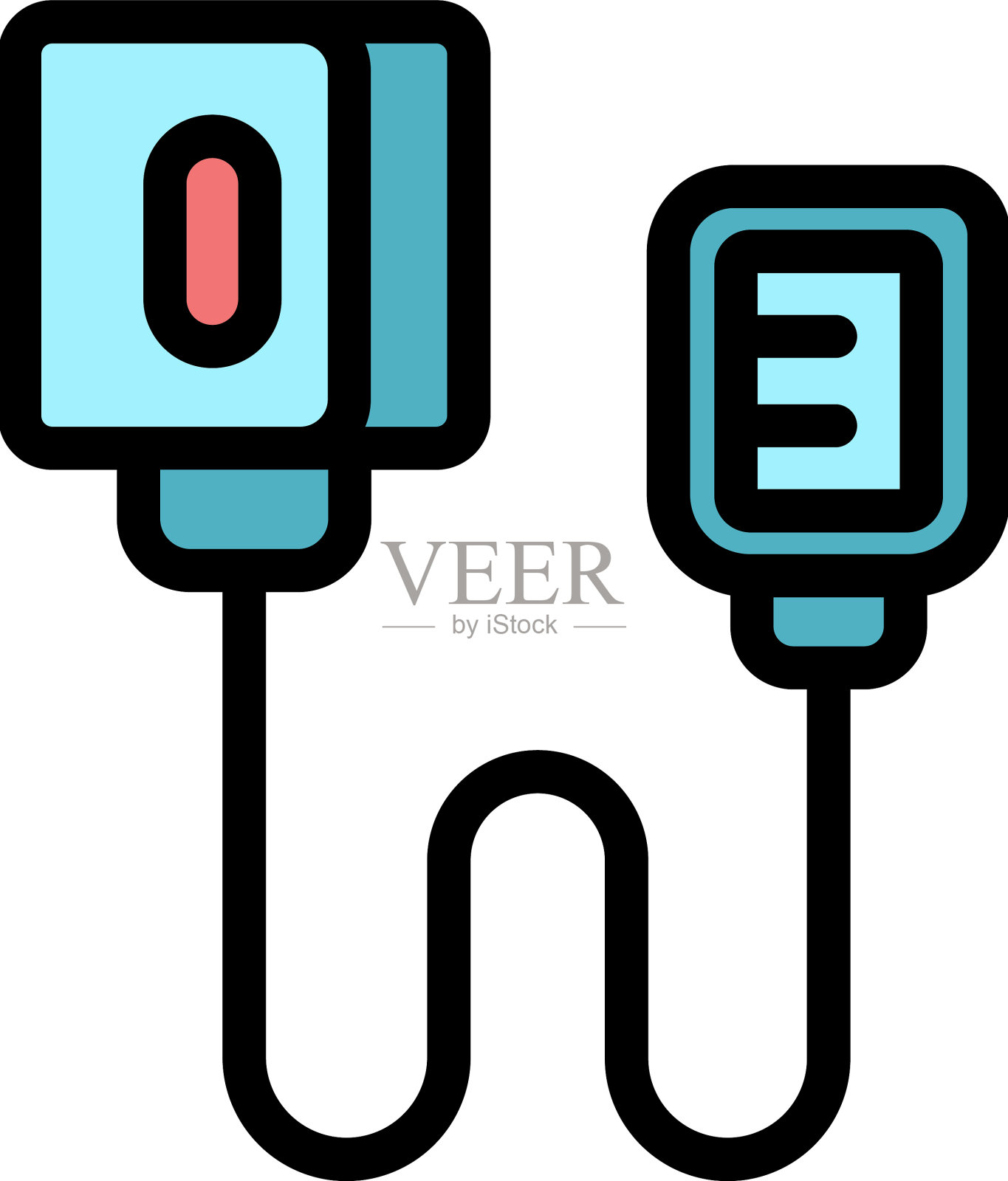 输液图标颜色轮廓插画图片素材