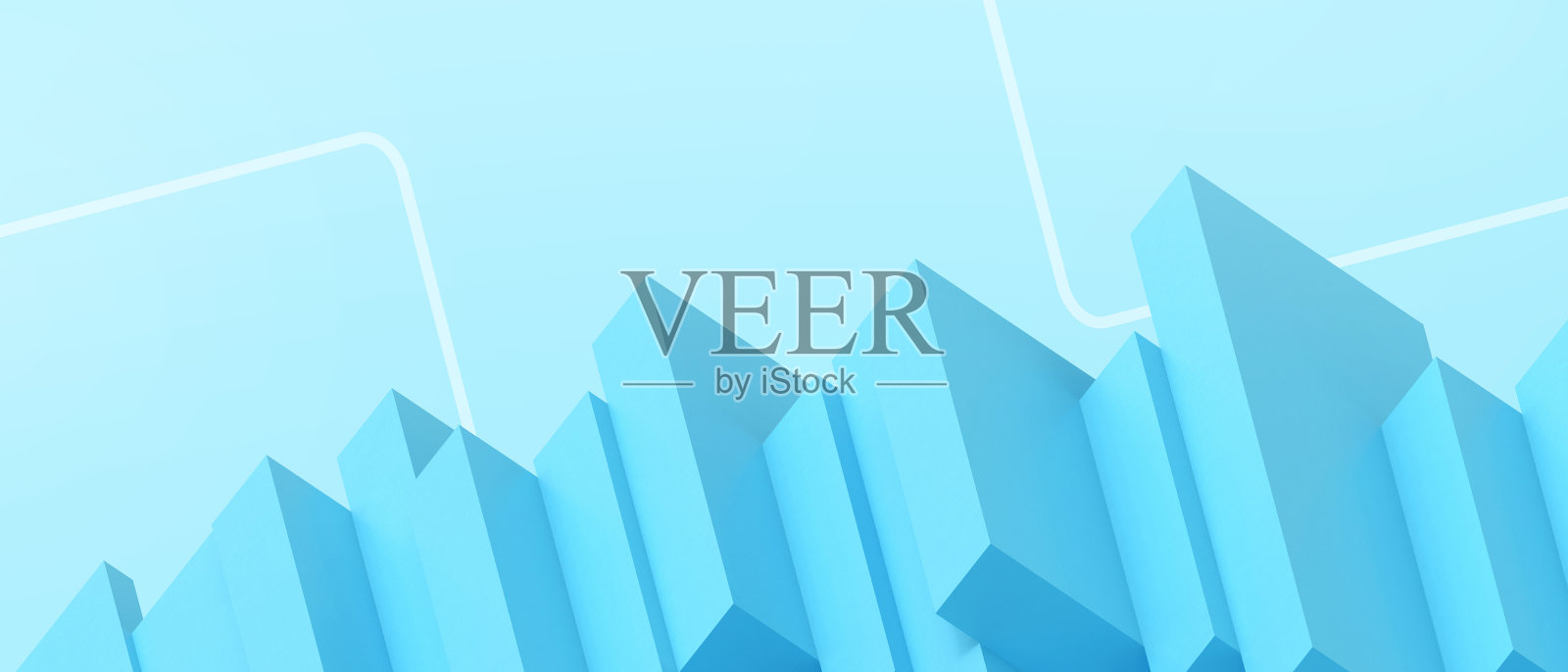 抽象的创意。未来几何形状的成功和商业概念的蓝色。复制空间，数字，横幅，网站-3d渲染照片摄影图片