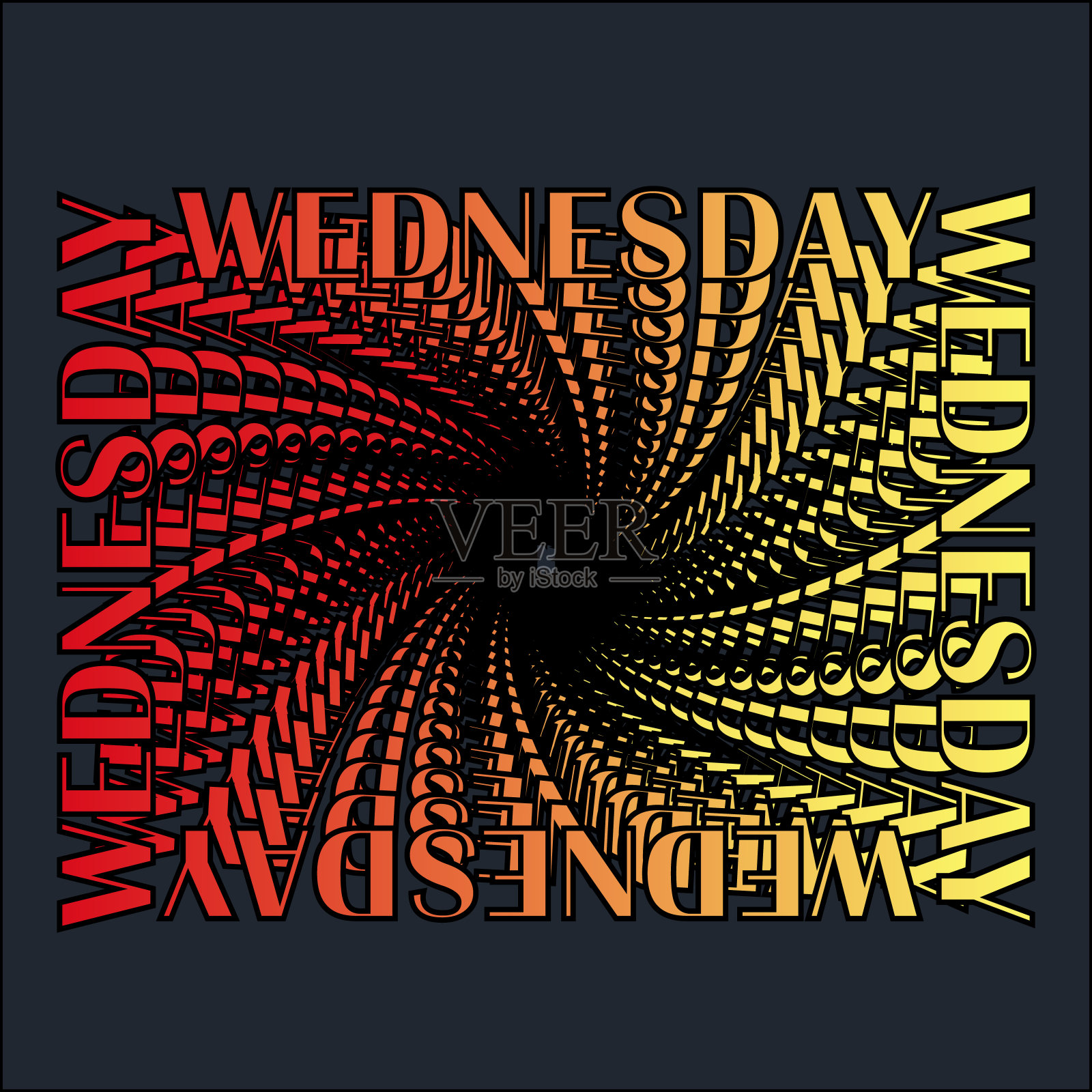 星期三。背景文本周三。矢量插图。一周的第一天。插画图片素材