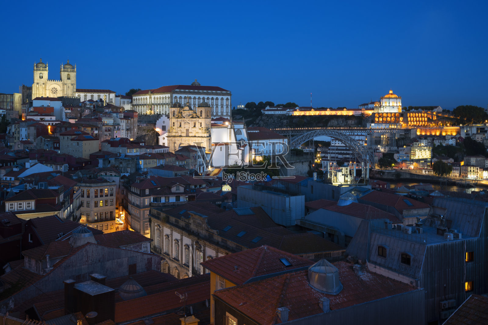 波尔图著名的夜景照片摄影图片