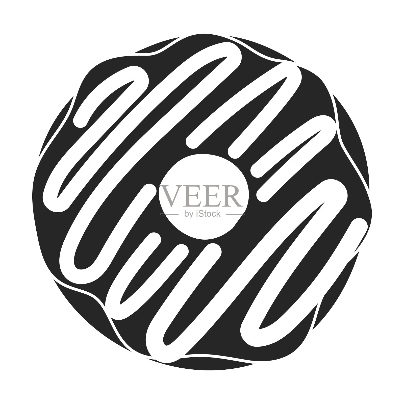 甜甜圈黑色的图标设计元素图片