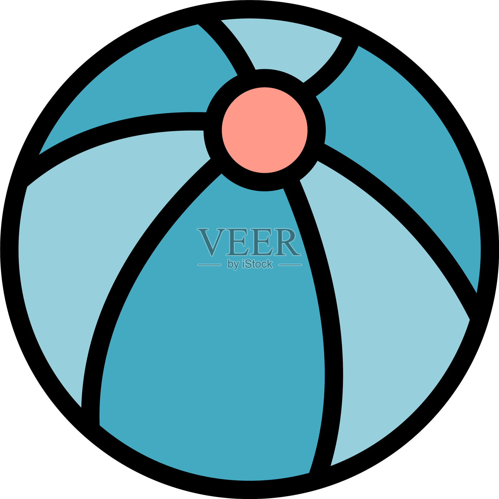 浴球图标颜色轮廓插画图片素材