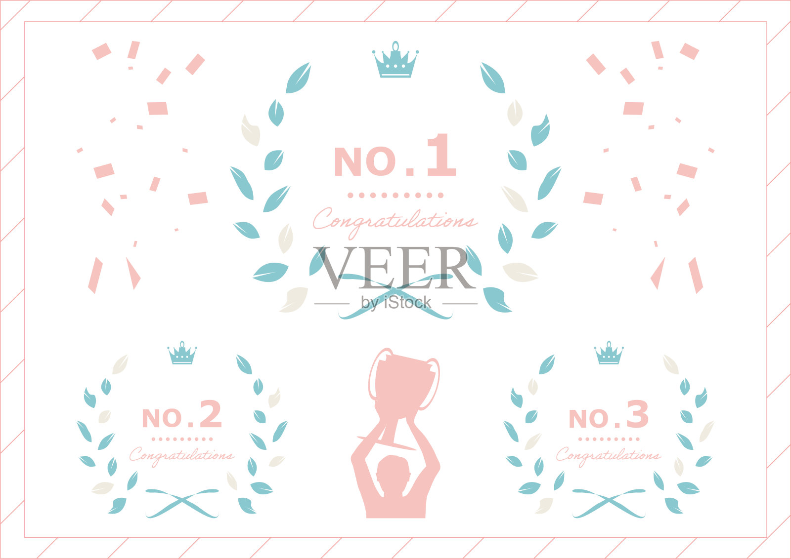 月桂叶镶嵌插图插画图片素材