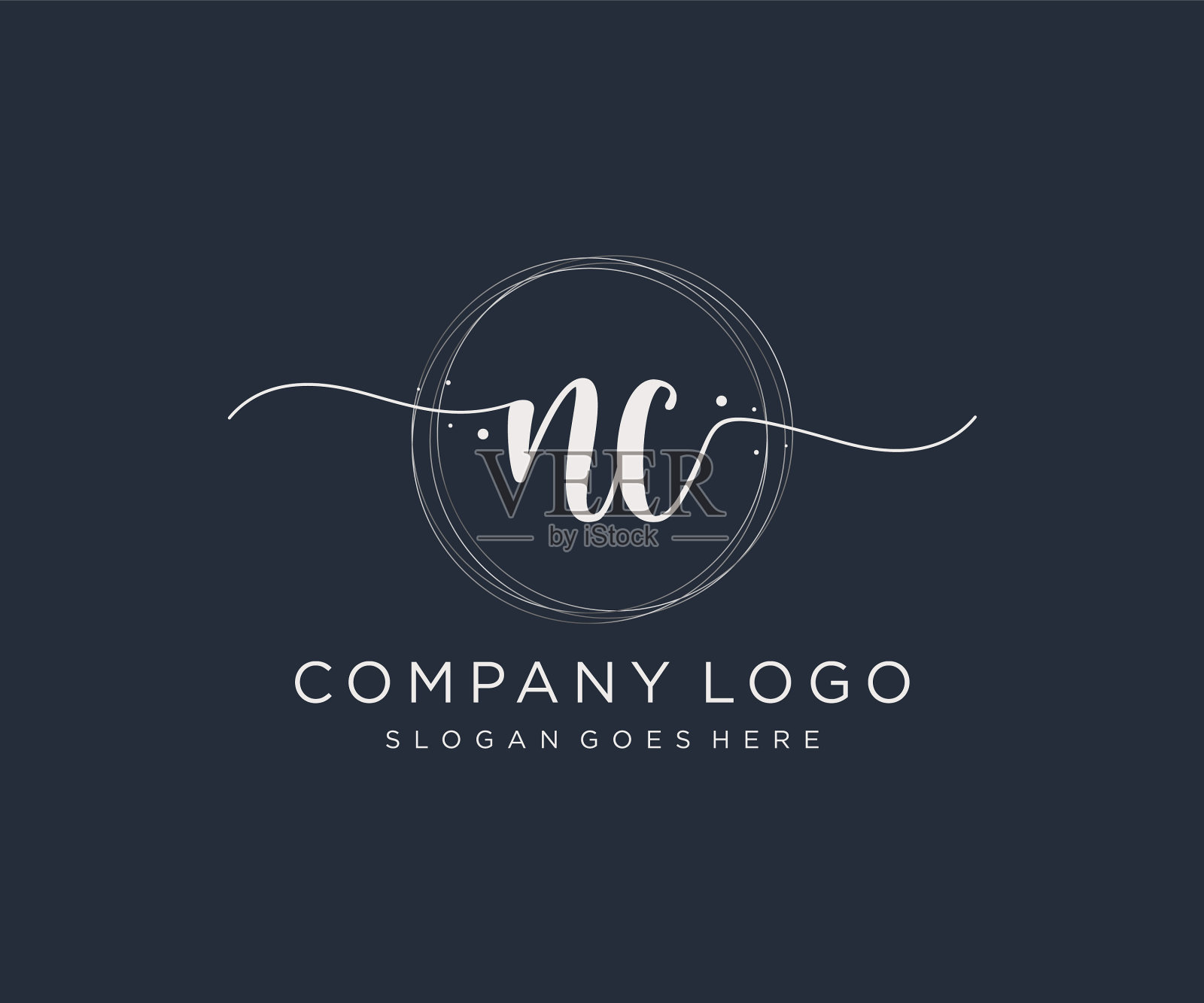 初始nc女性标志可用于自然沙龙插画图片素材