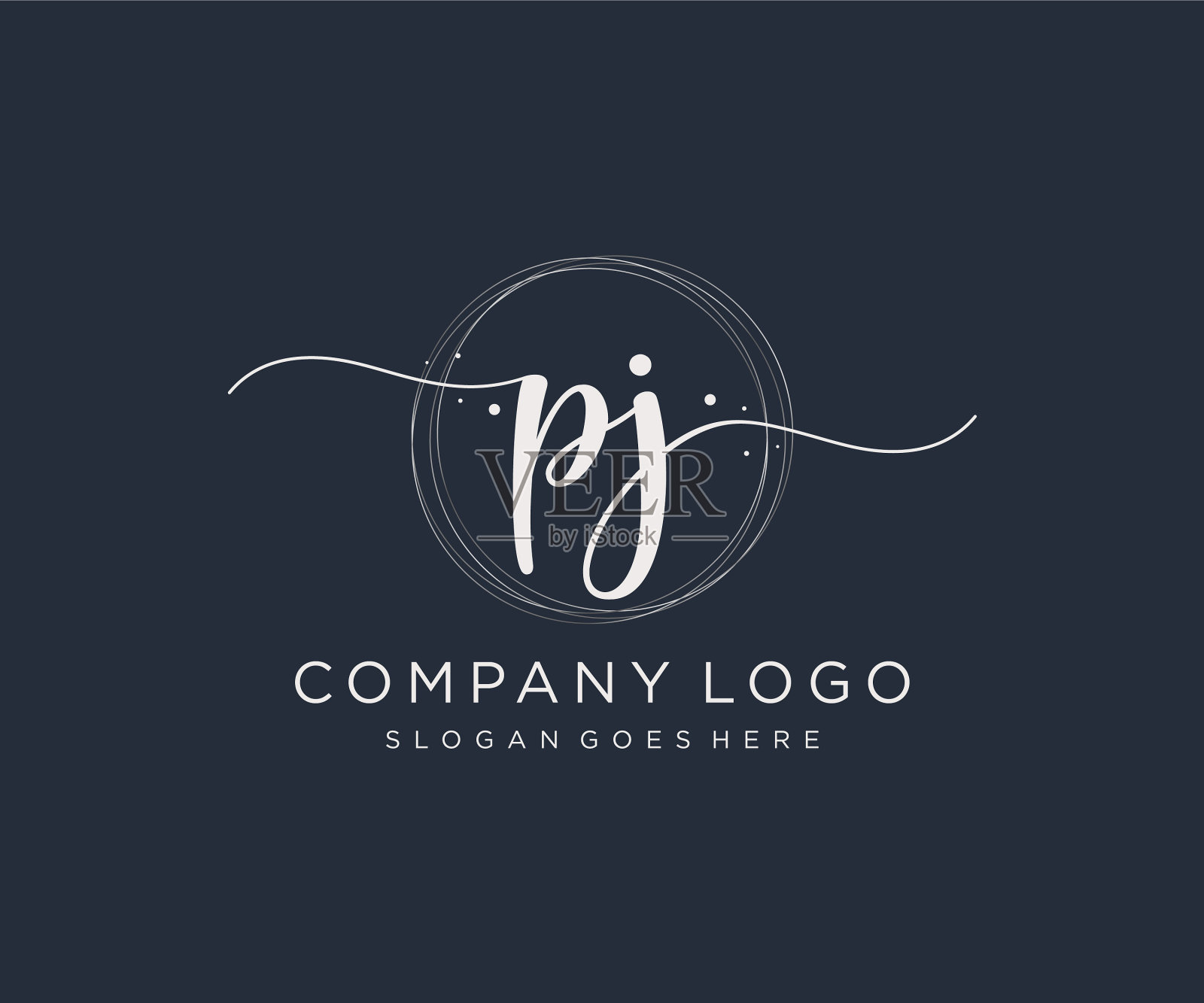 最初的pj女性标志可用于自然沙龙插画图片素材