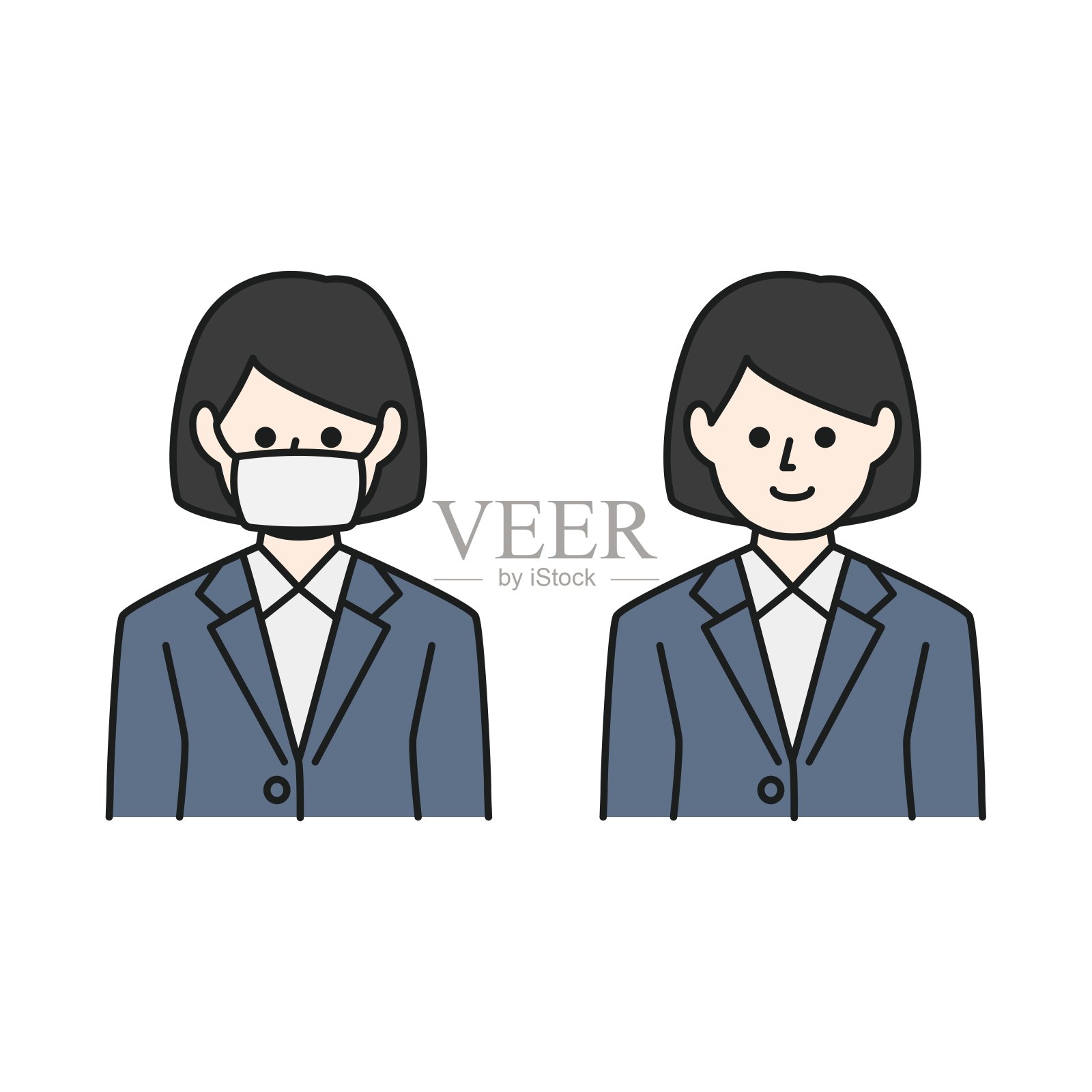 一个人戴着面具的插图插画图片素材