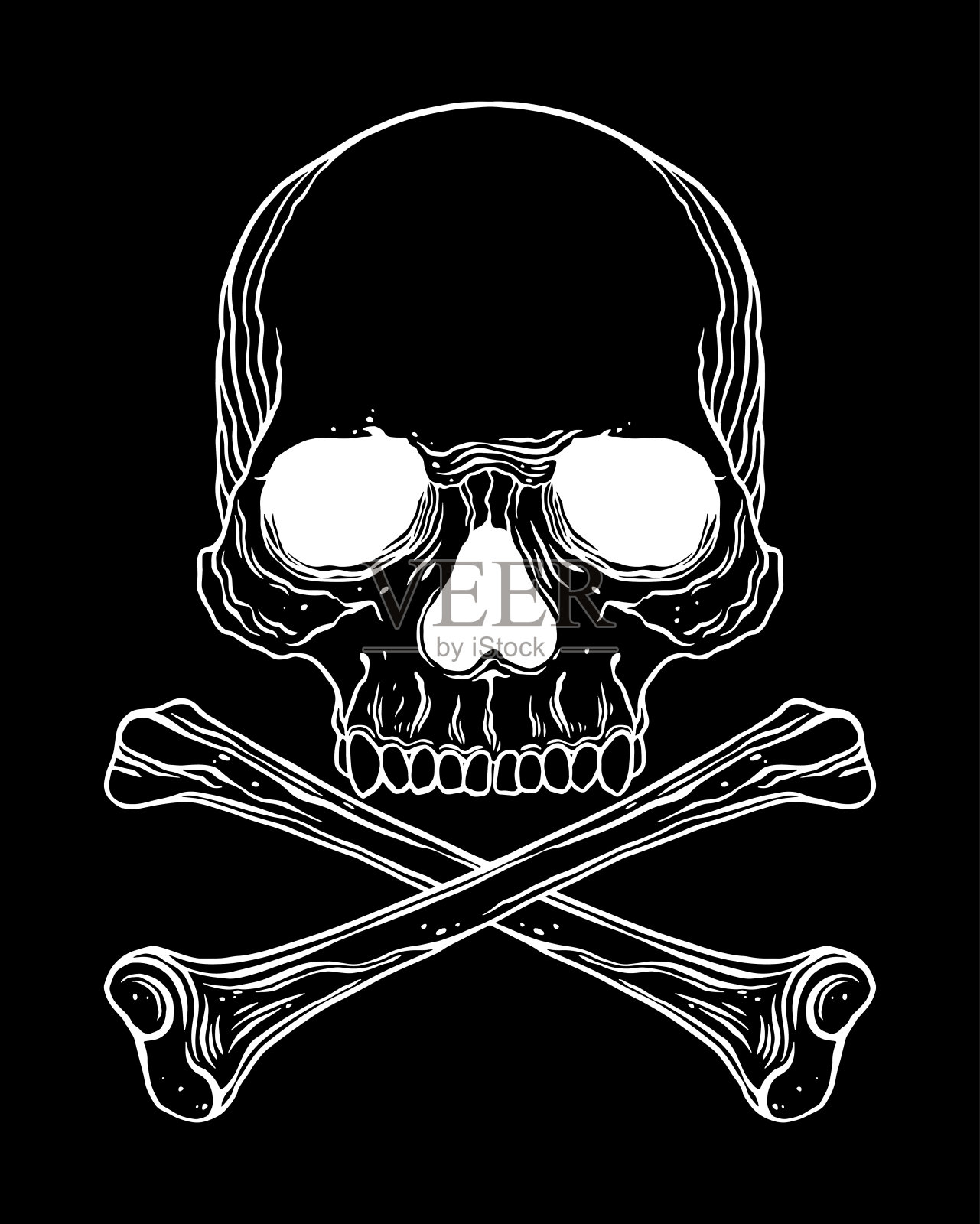 交叉的骨头和头骨插画图片素材