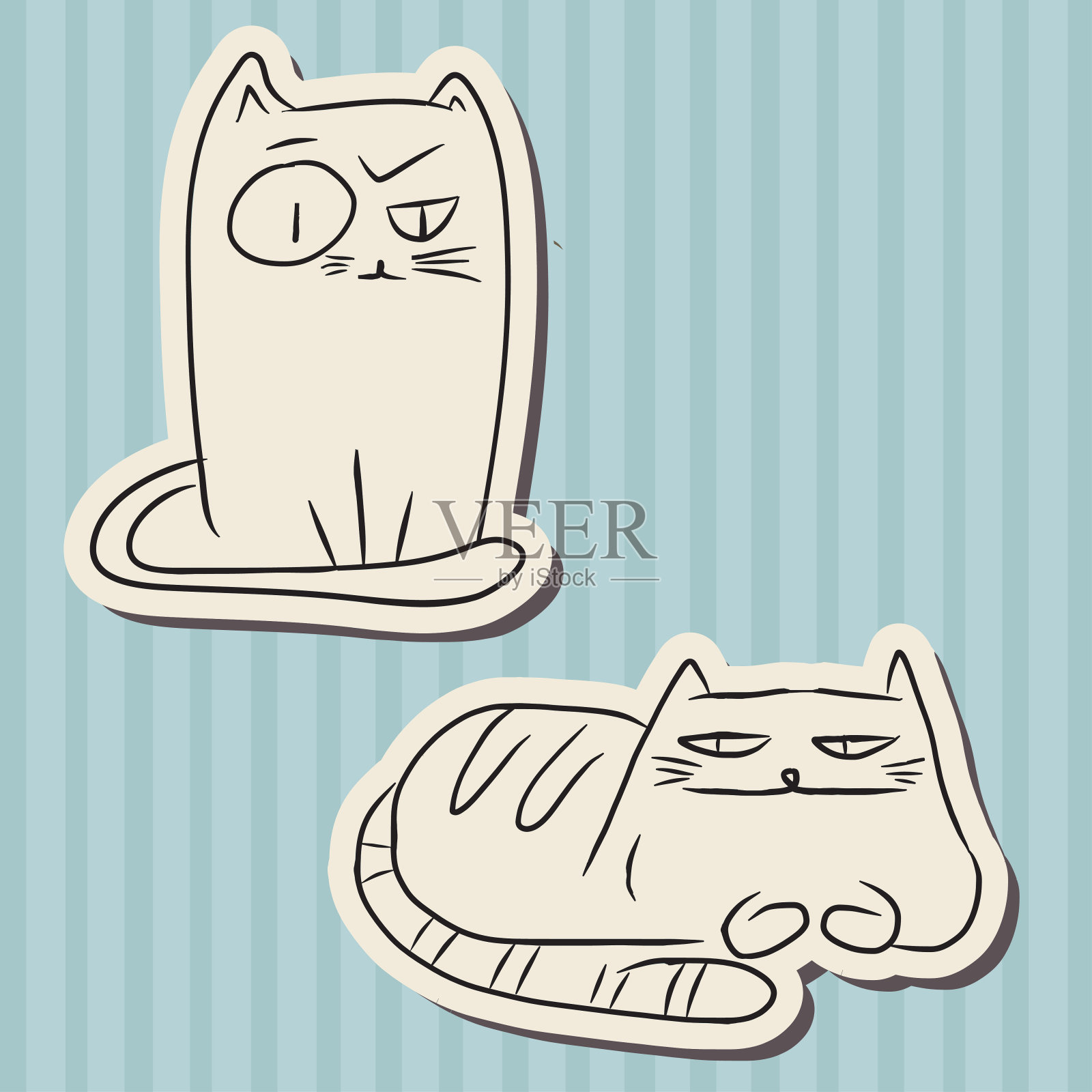 有趣的猫设计元素图片