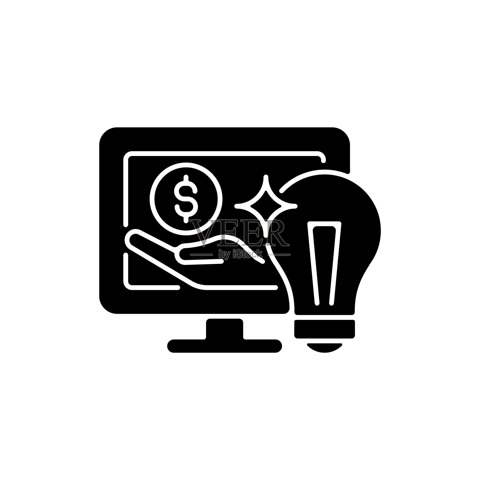 在线赞助黑色字形图标插画图片素材