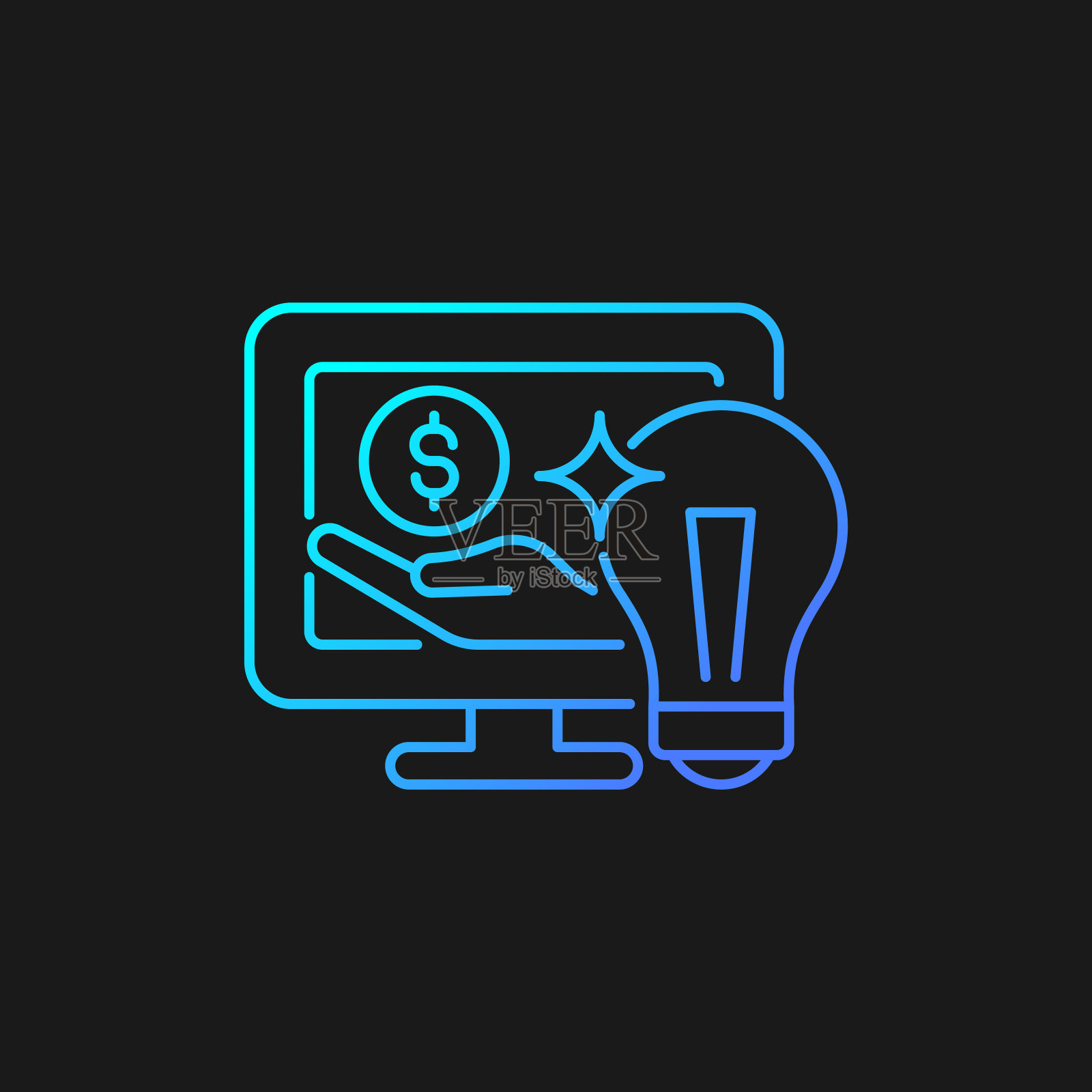 在线赞助梯度矢量图标黑暗主题插画图片素材