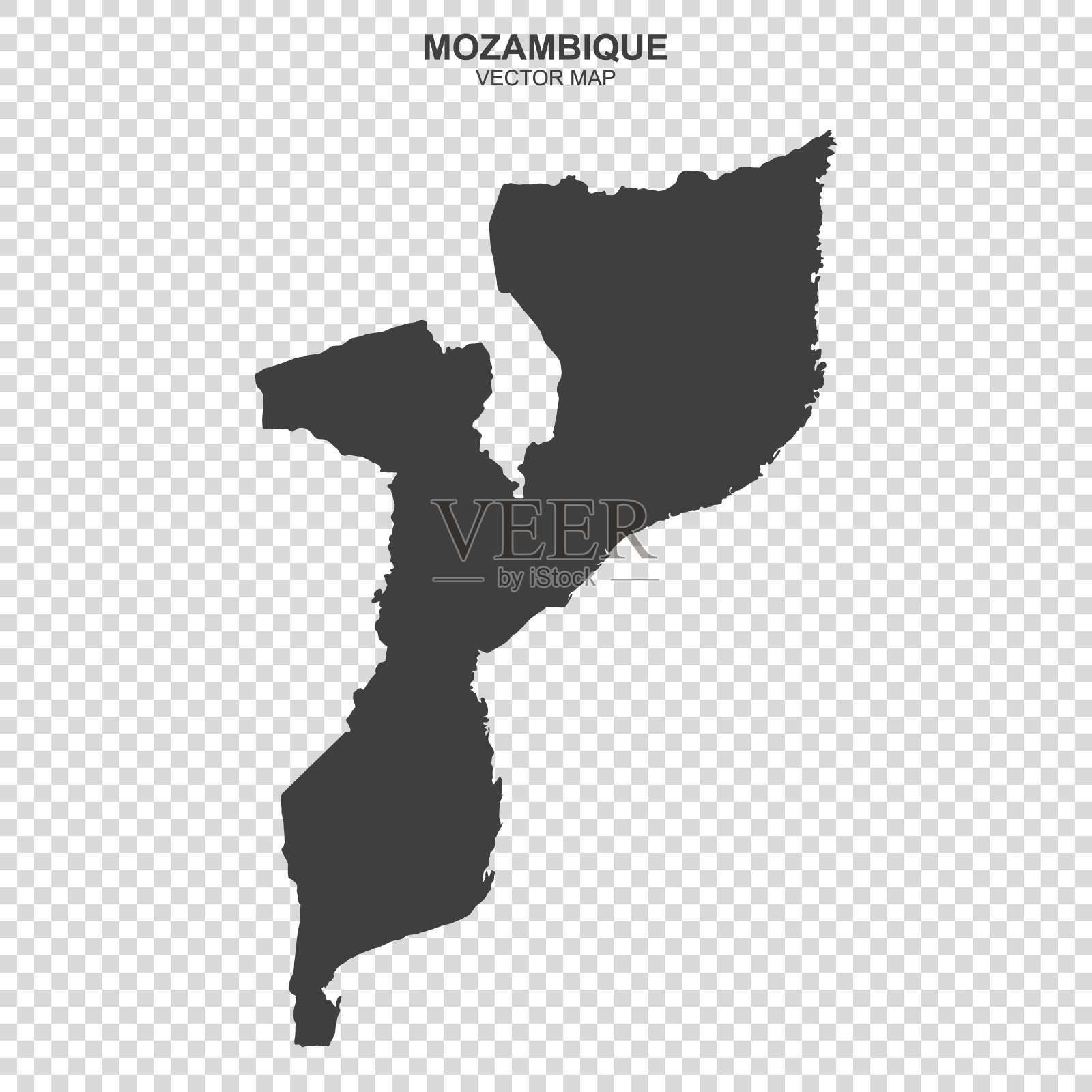 向量设计元素-地图的莫桑比克插画图片素材