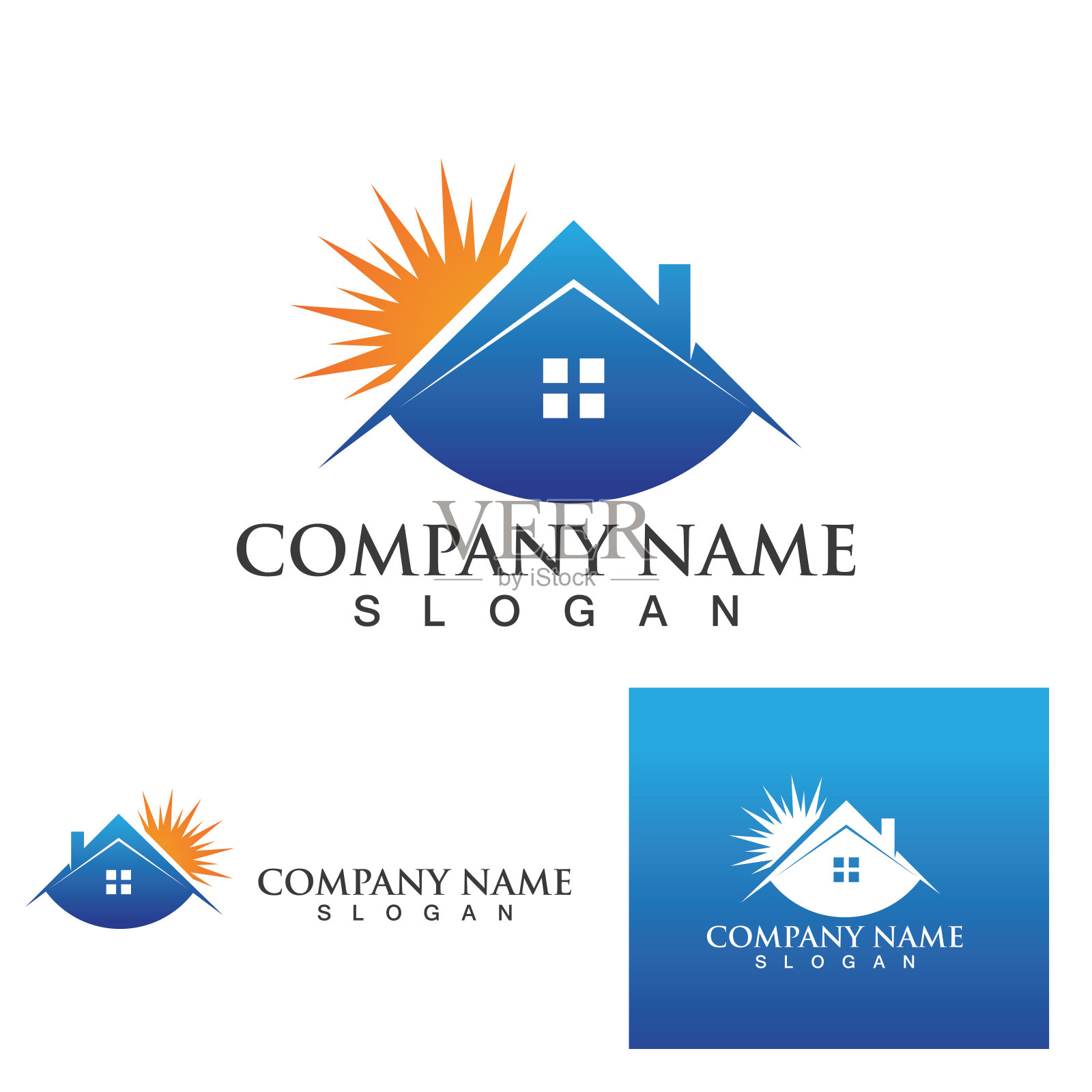 房地产，房地产和建筑标志设计插画图片素材