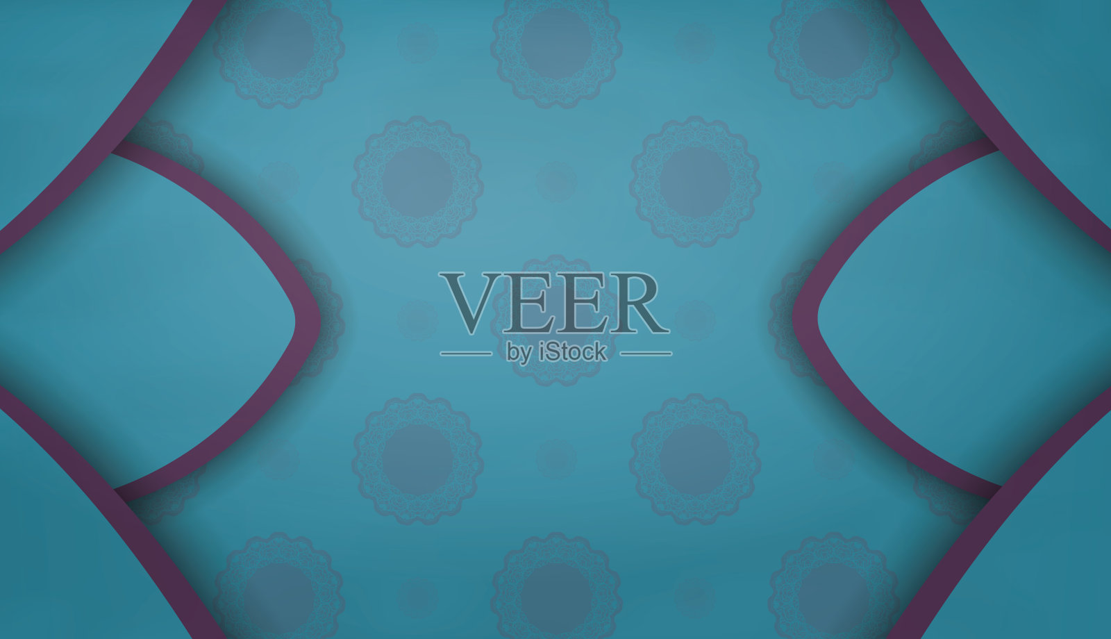 绿色的宣传册与复古紫色装饰为您的品牌。插画图片素材