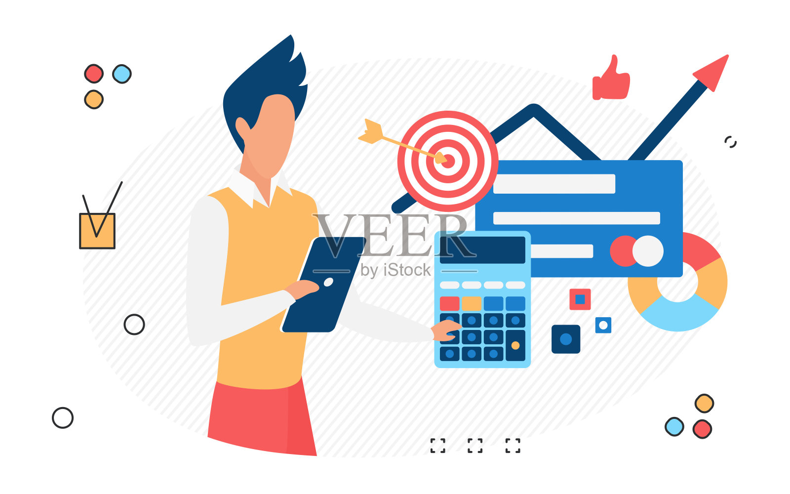 公司收入管理会计及行政服务插画图片素材