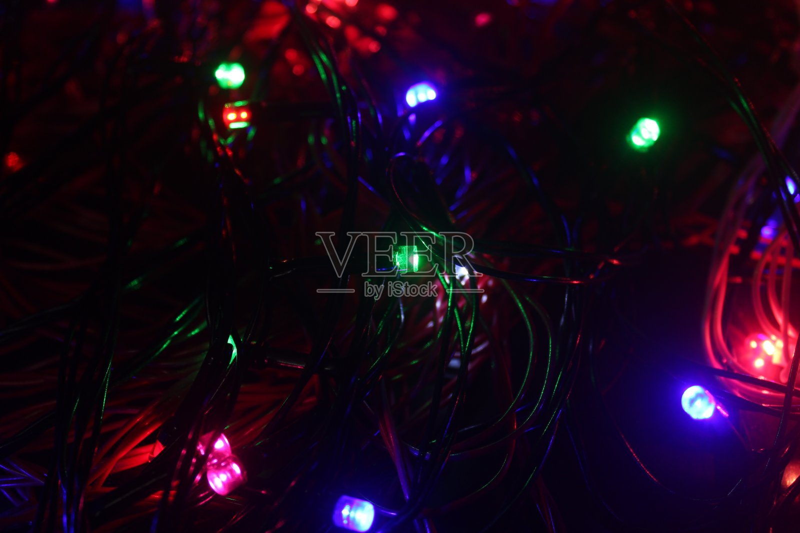彩色LED灯串背景照片摄影图片