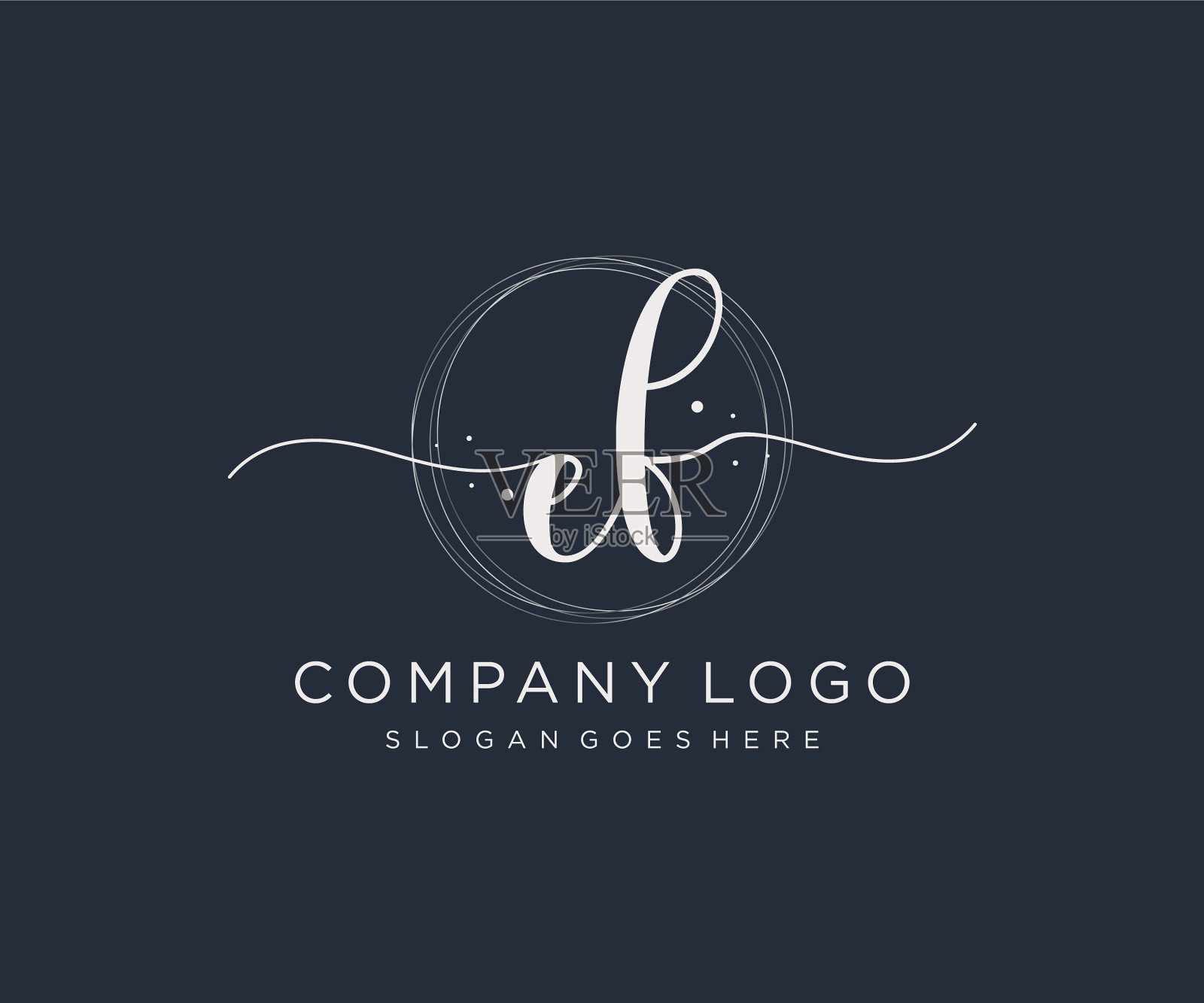 初始ef女性标志可用于自然沙龙插画图片素材