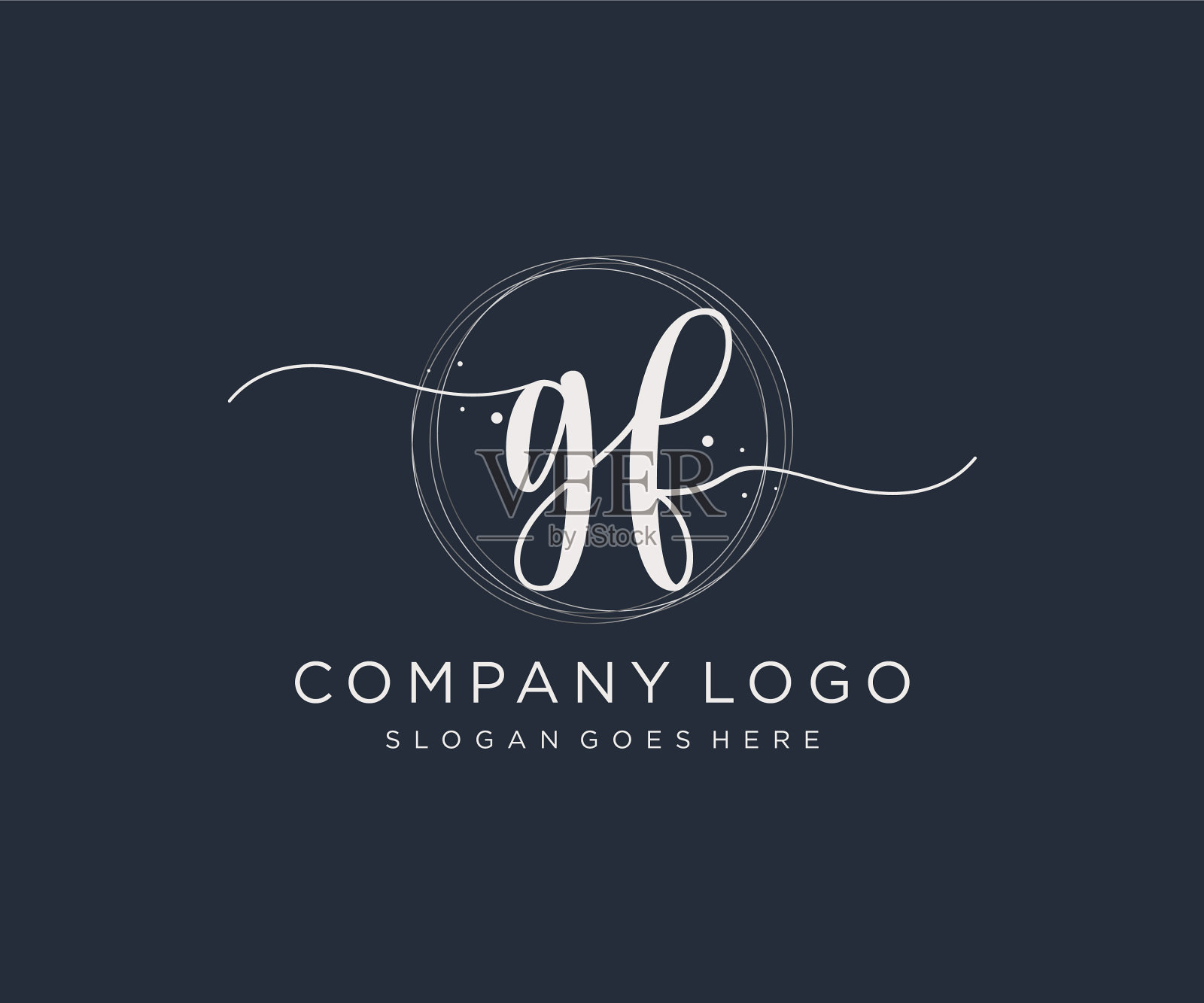 最初的gf女性标志可用于自然沙龙插画图片素材