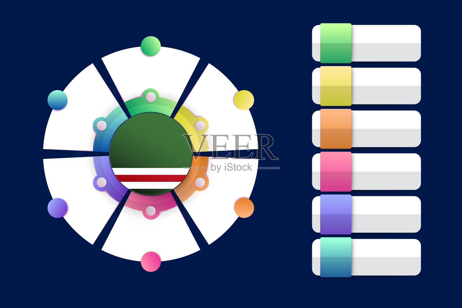 车臣共和国的Lchkeria国旗与信息图形设计合并与分圆形插画图片素材