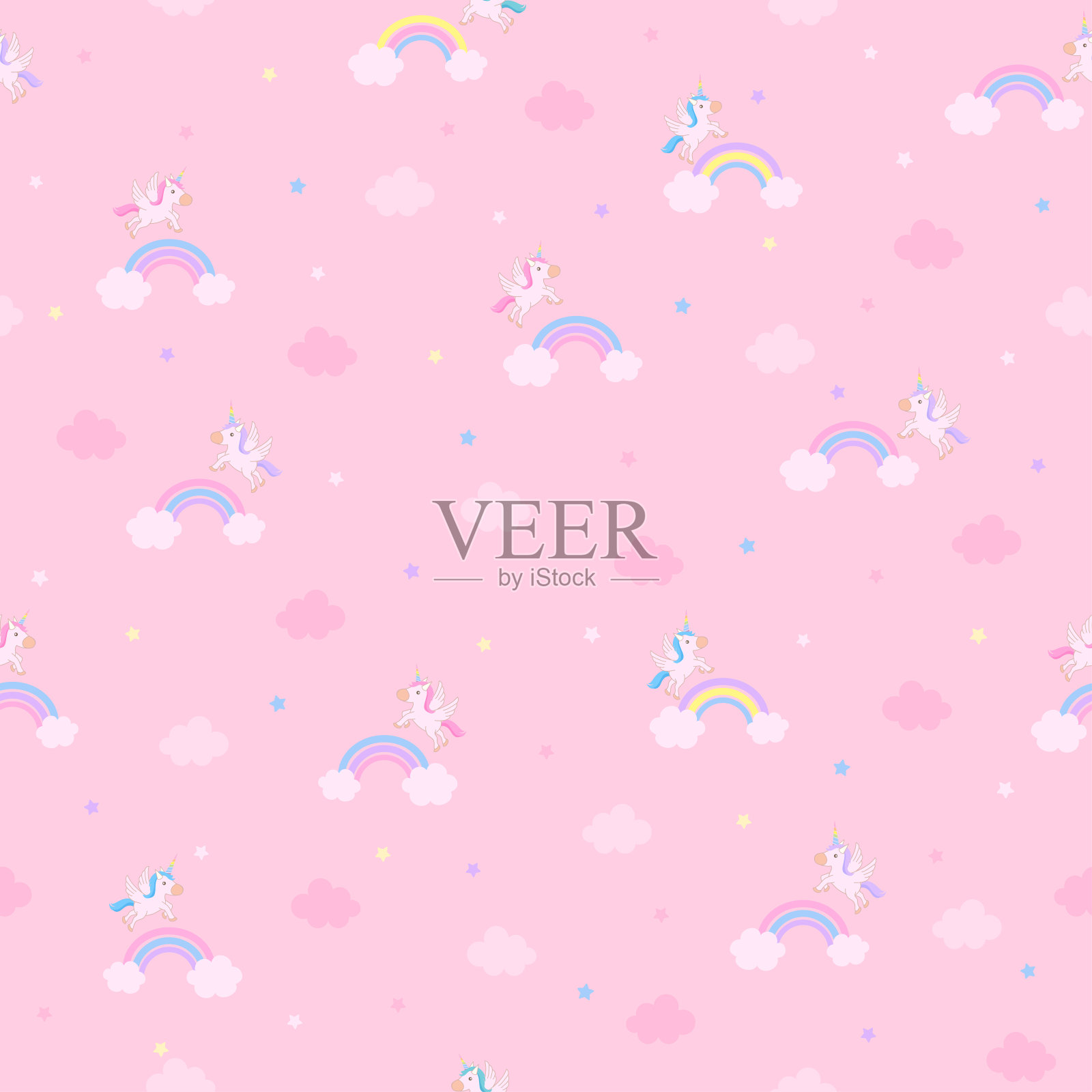 独角兽模式插画图片素材