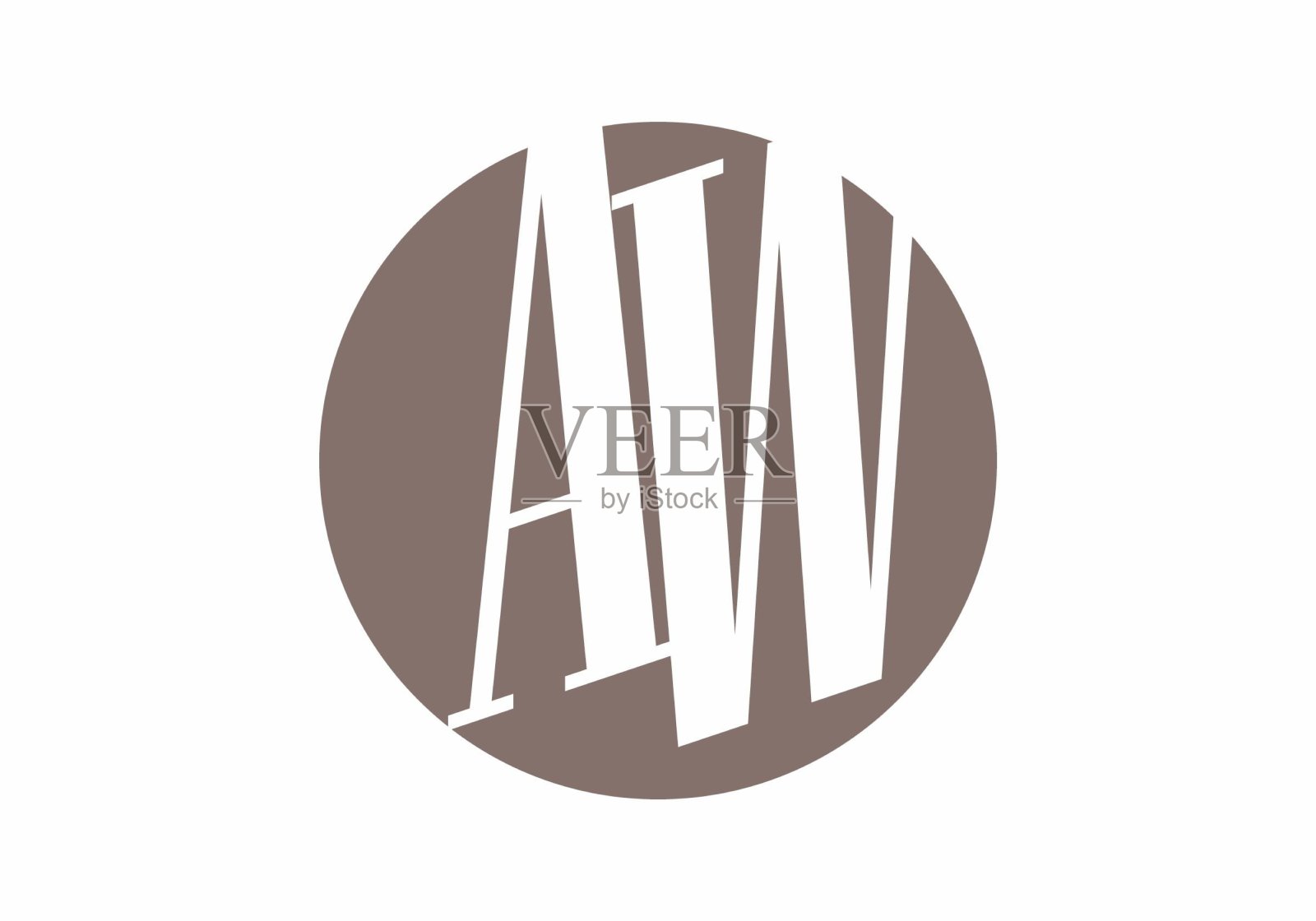 AW在色彩设计中的首字母插画图片素材