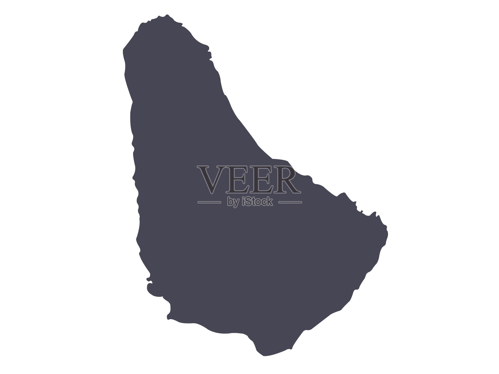 巴巴多斯岛地图插画图片素材