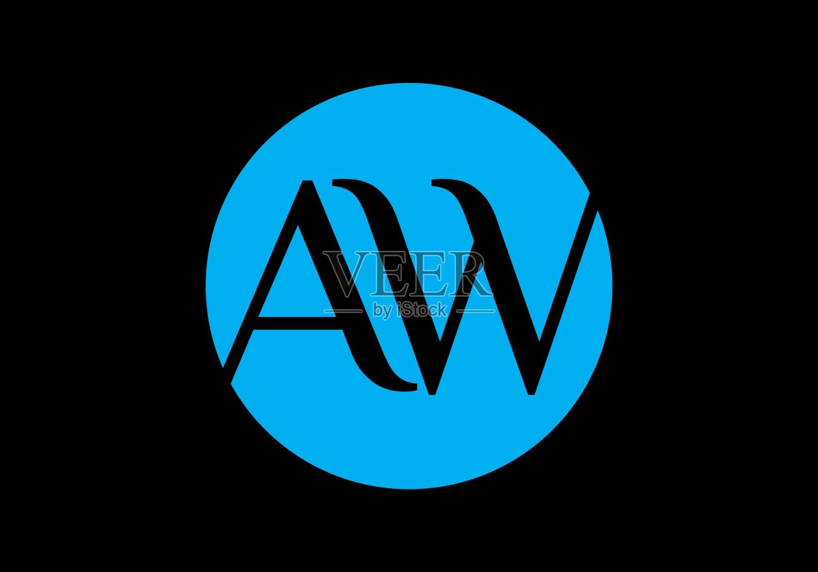 AW在色彩设计中的首字母插画图片素材