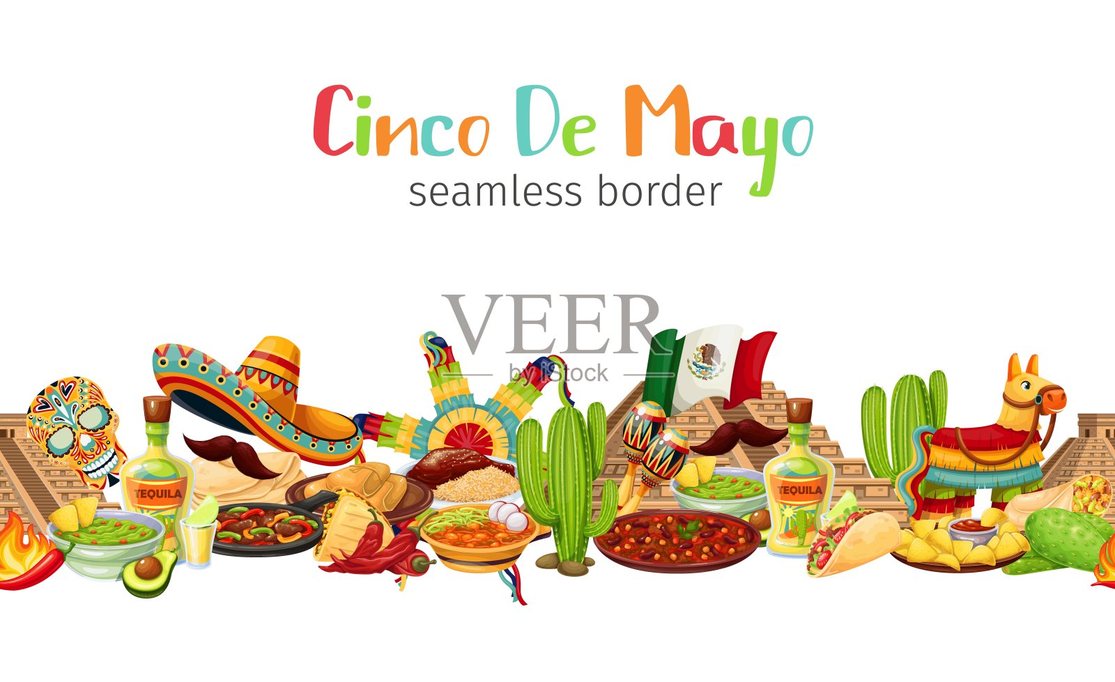 墨西哥狂欢节五月五日圣像设计模板素材