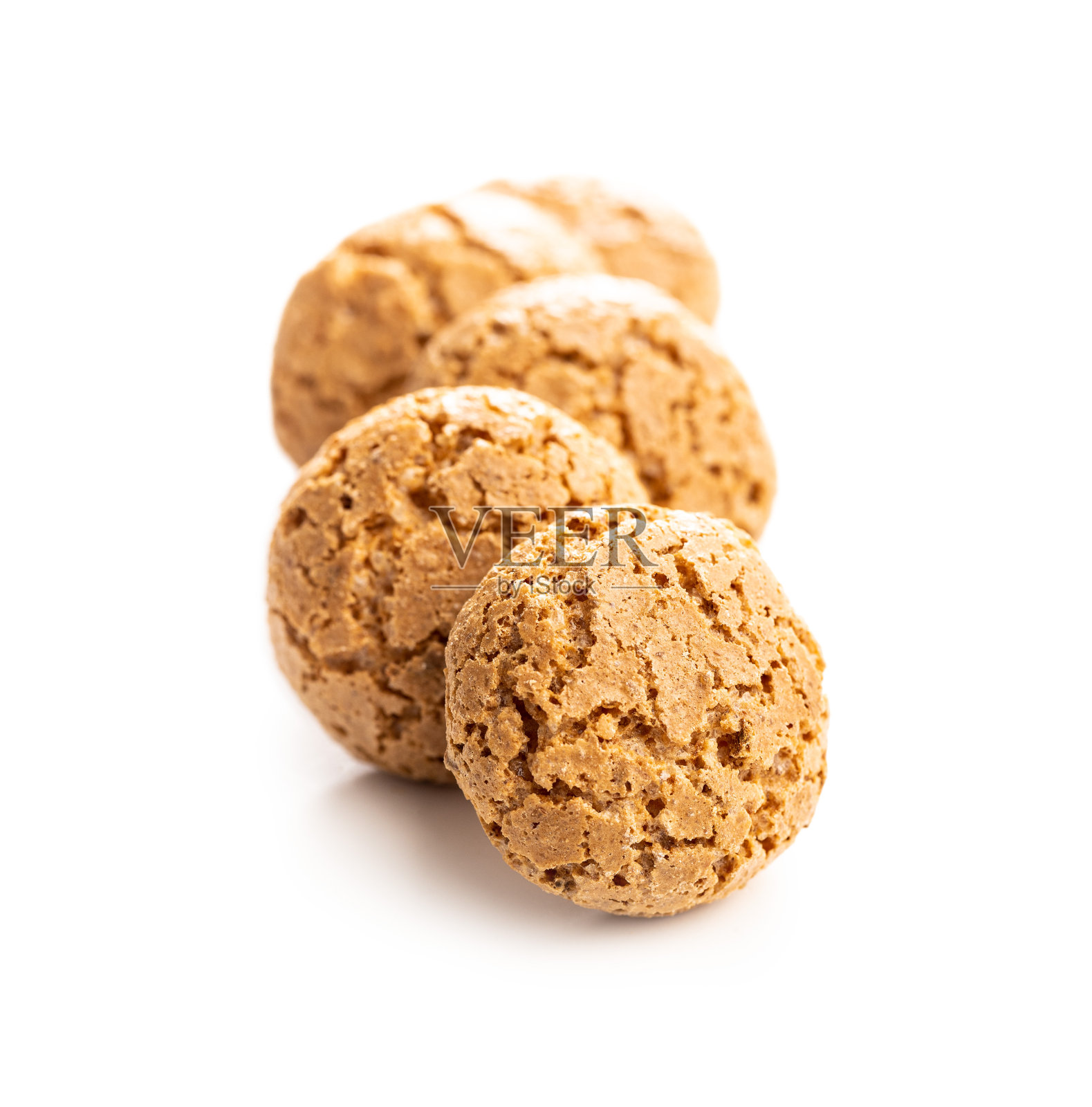 Amaretti饼干。甜意大利杏仁饼干。照片摄影图片