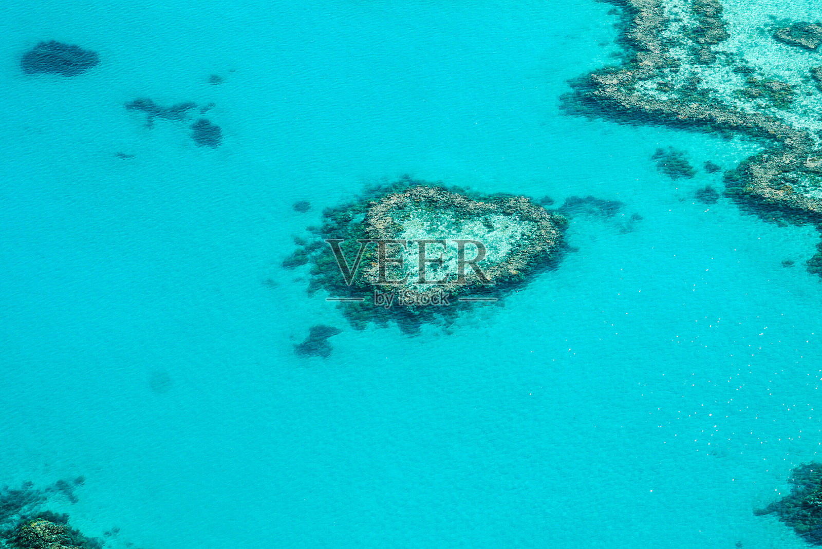 心礁在哈迪礁，圣灵岛，大堡礁，澳大利亚照片摄影图片