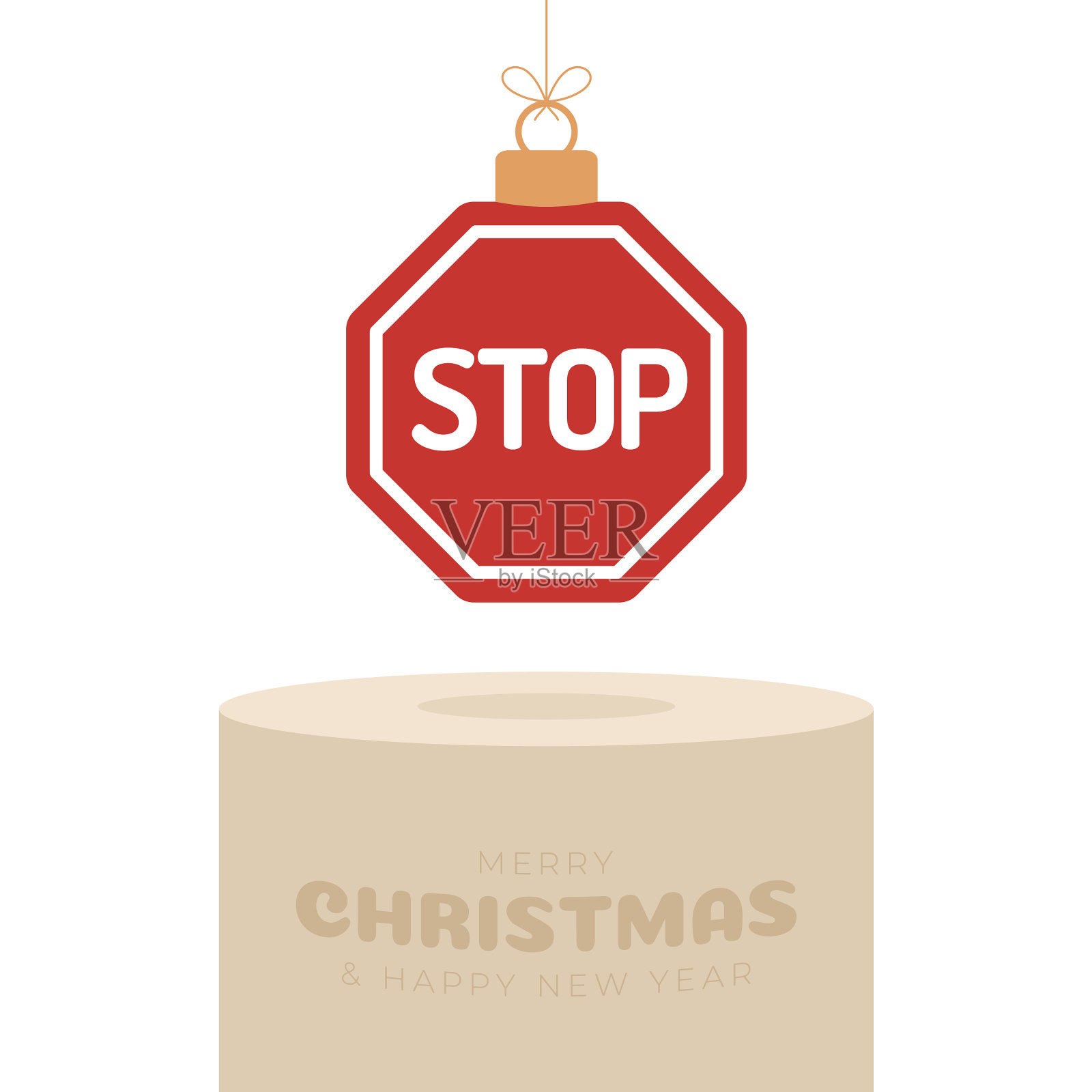 圣诞停签卖卡讲台快乐插画图片素材