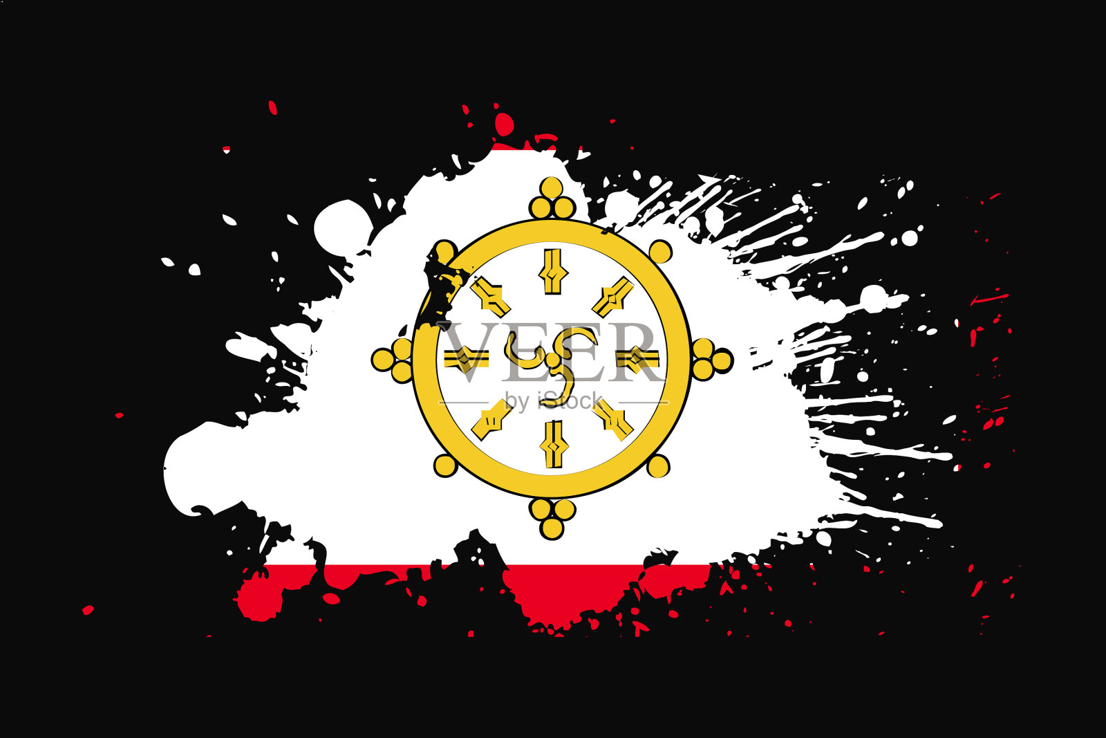 锡金旗与垃圾效果设计插画图片素材