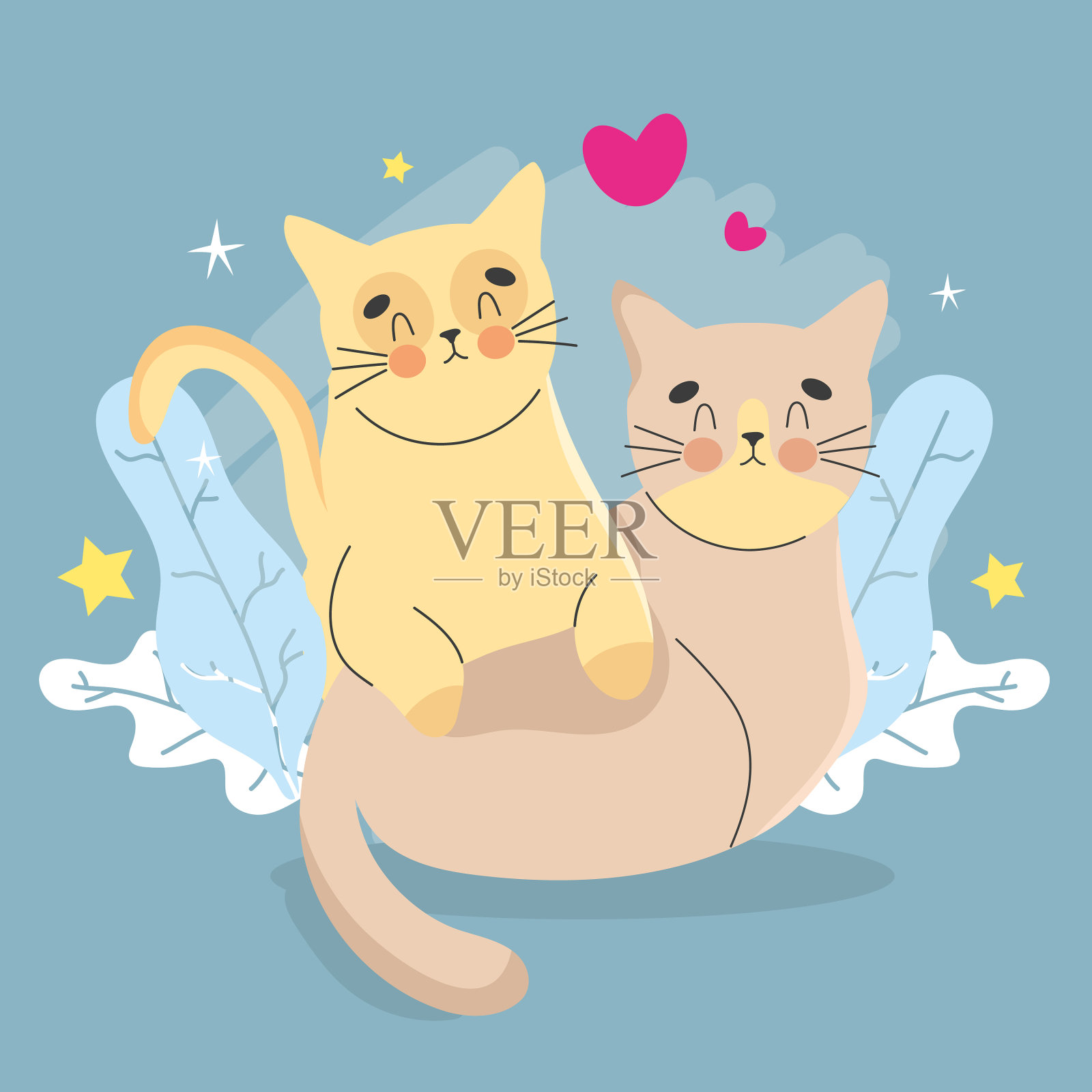 漂亮的猫图片插画图片素材