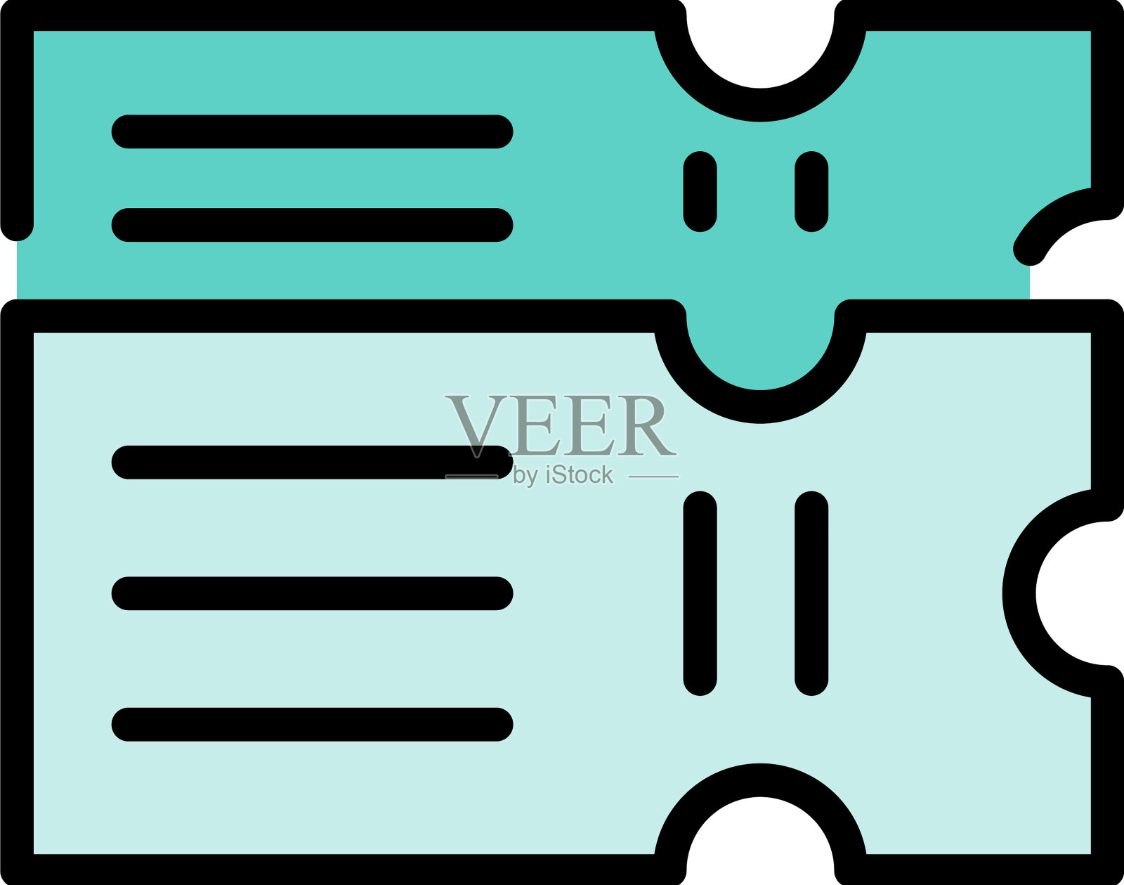 芭蕾舞票图标颜色轮廓插画图片素材