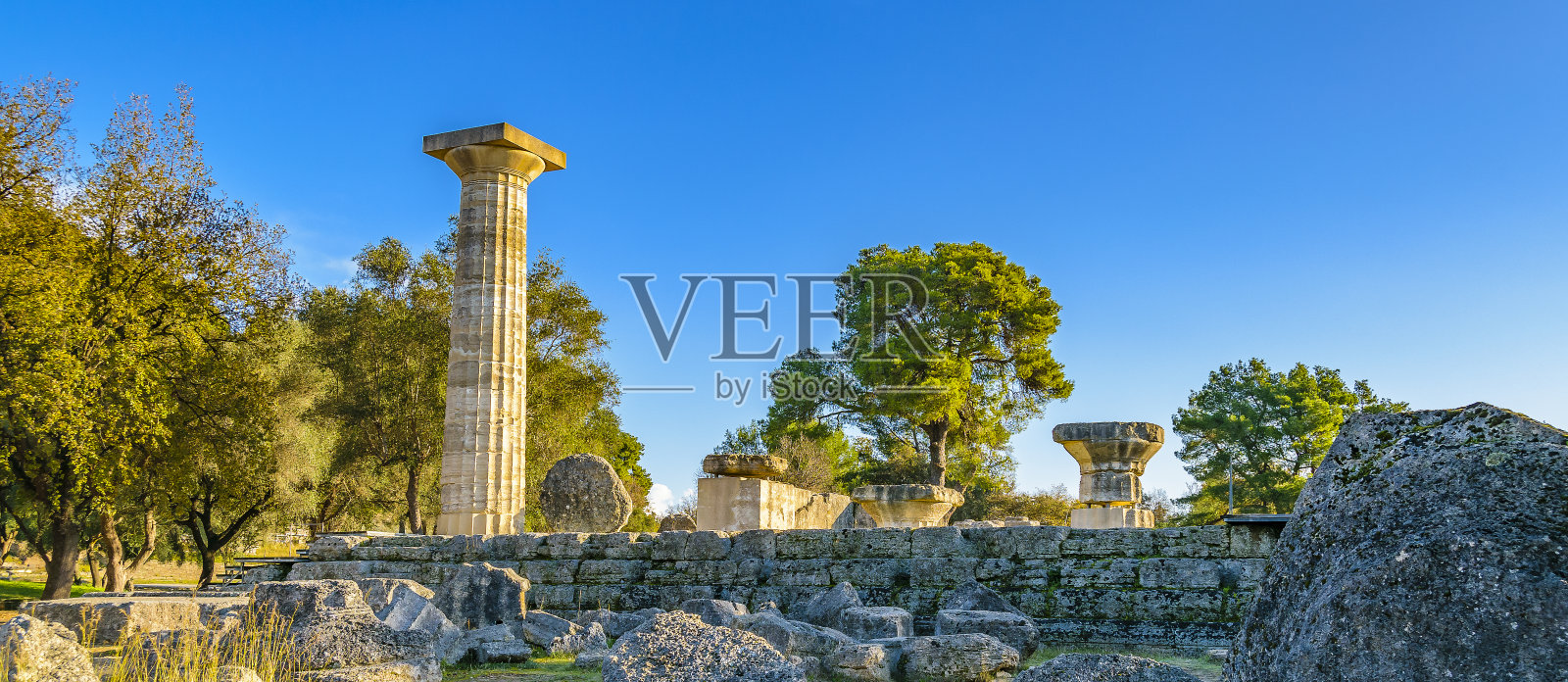 奥林匹亚废墟，伯罗奔尼撒，希腊照片摄影图片