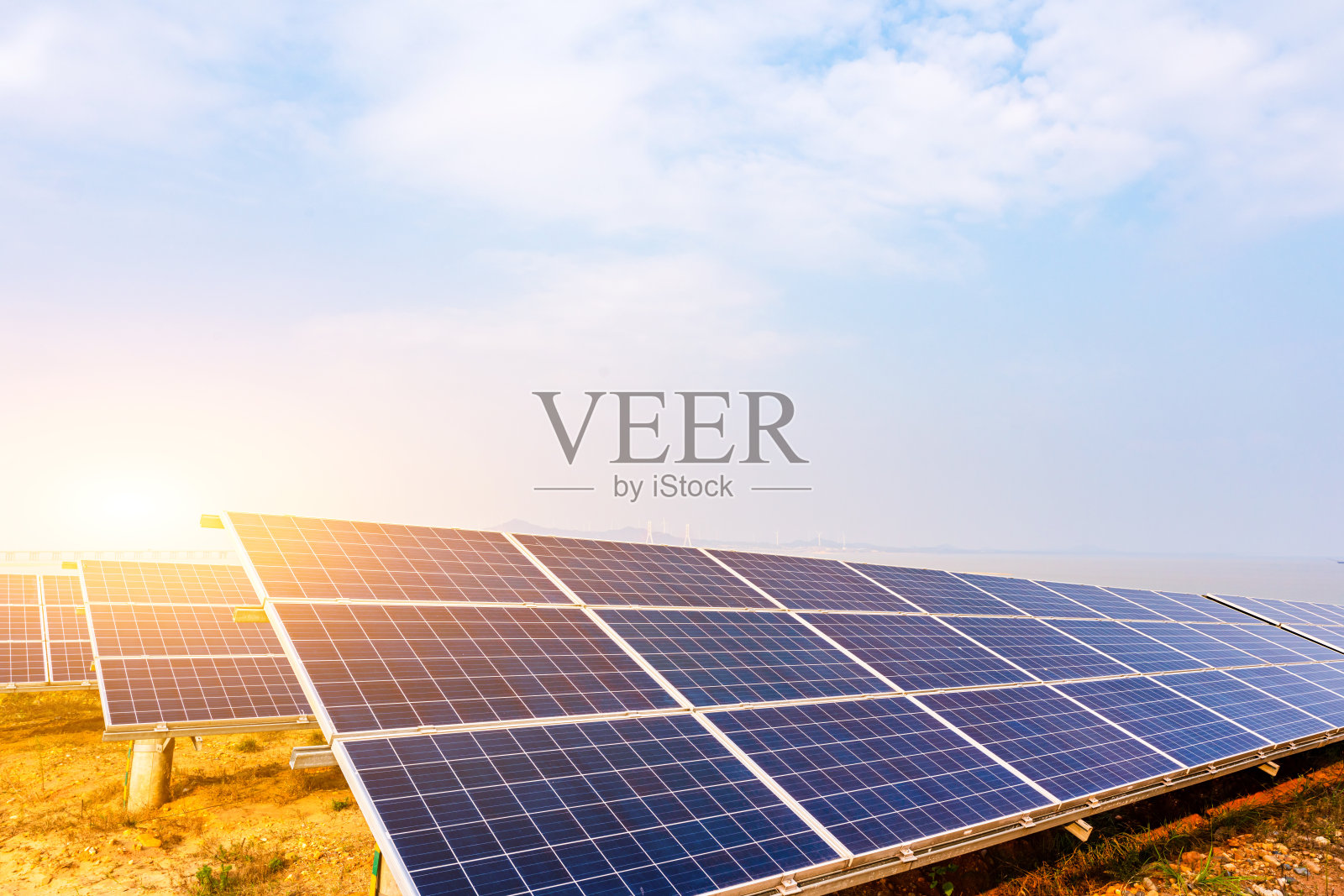 航空光伏发电能源照片摄影图片