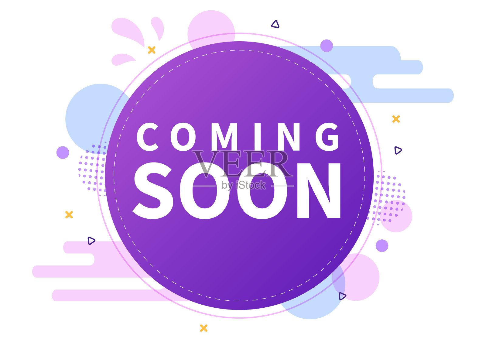 即将到来的背景矢量插图。商业广告与标志或标签设计销售作为横幅，海报和促销公告卡插画图片素材