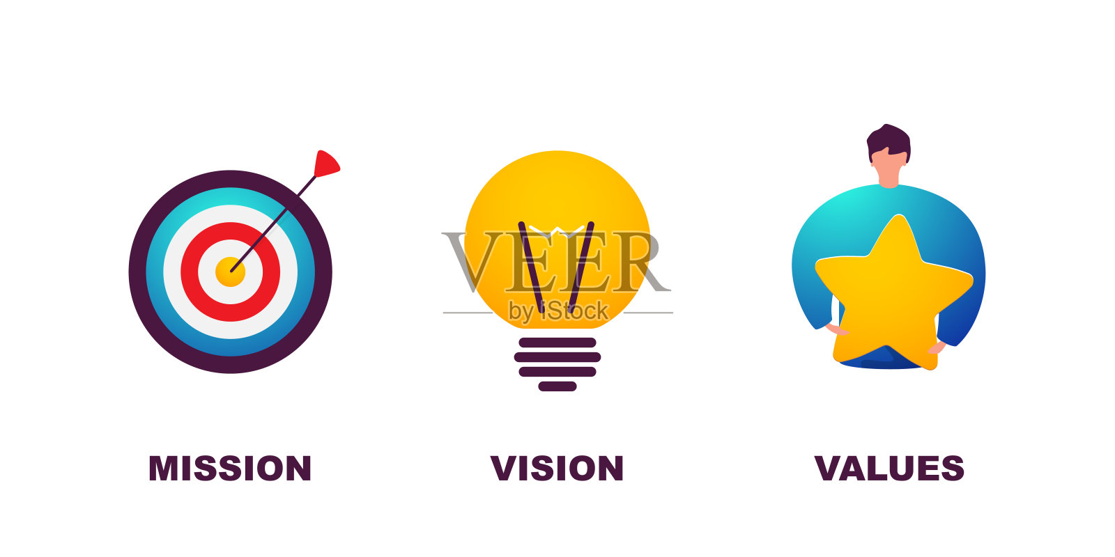 使命，愿景和的商业说明插画图片素材