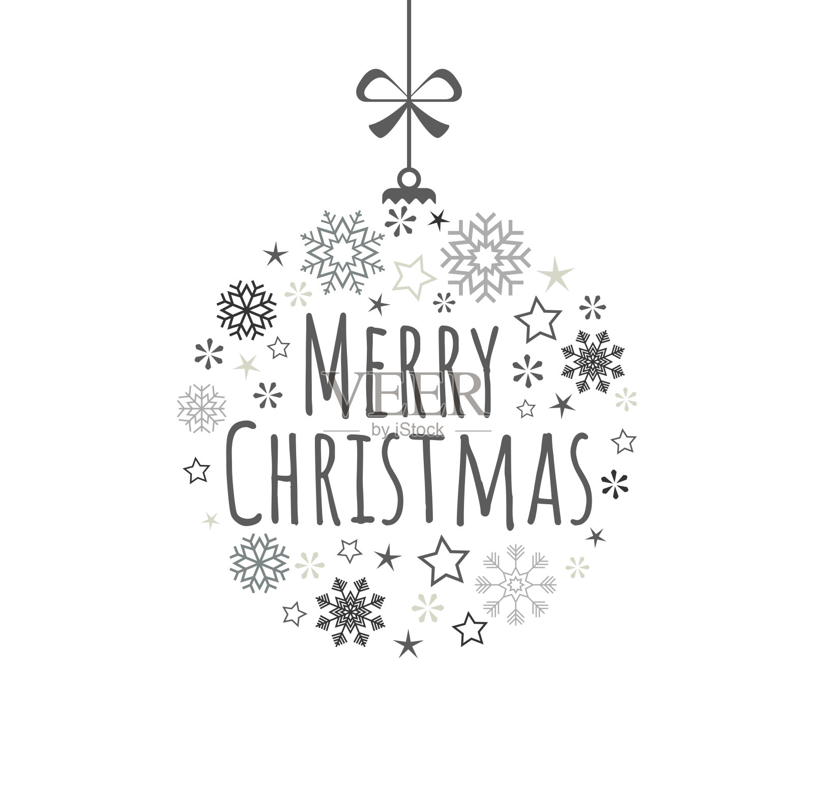 挂雪花的饰物插画图片素材