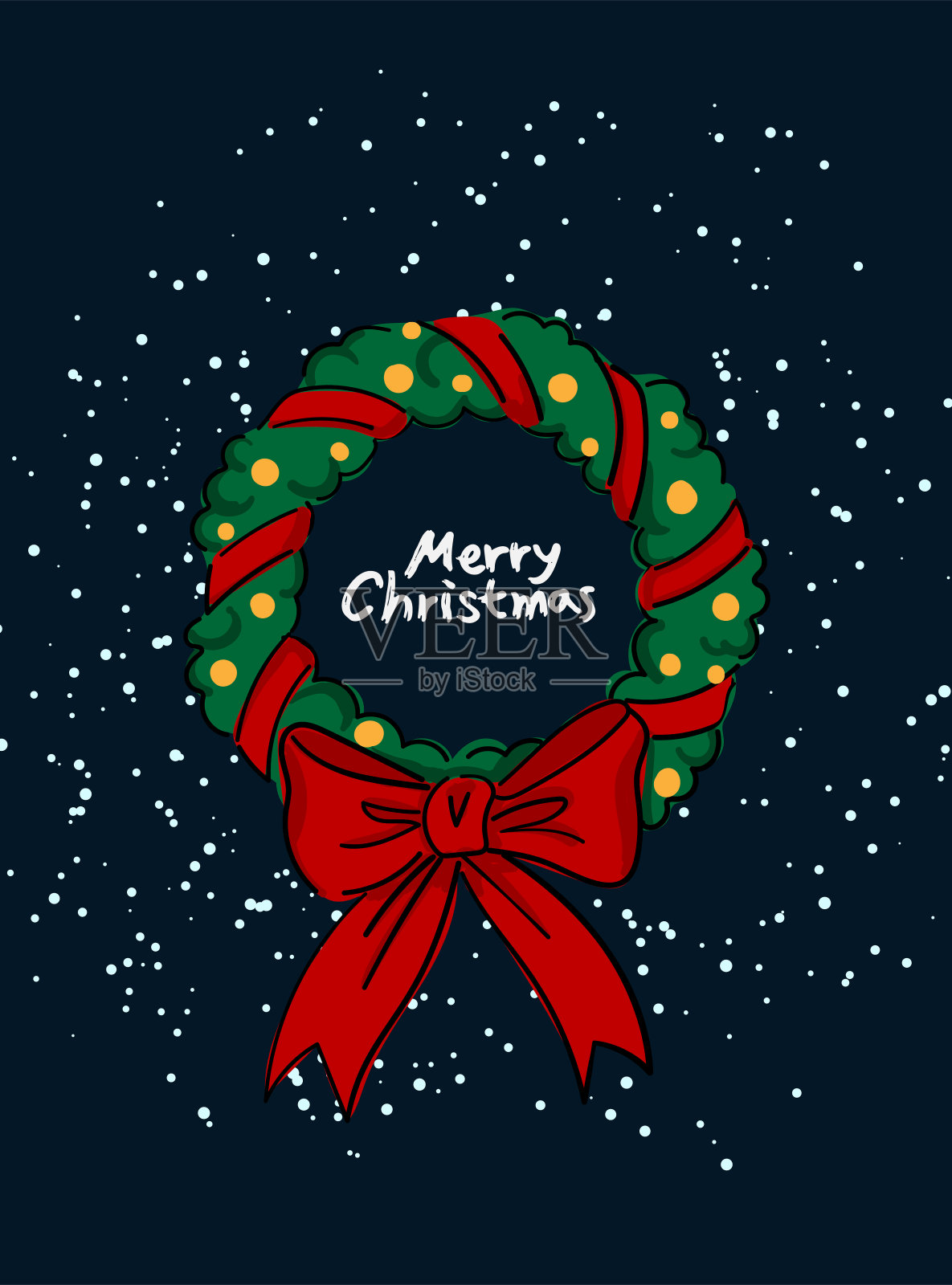 圣诞插图的名片。插画图片素材