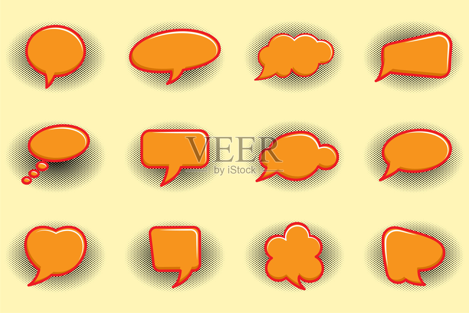 空泡泡讲话可爱的bundle插画图片素材