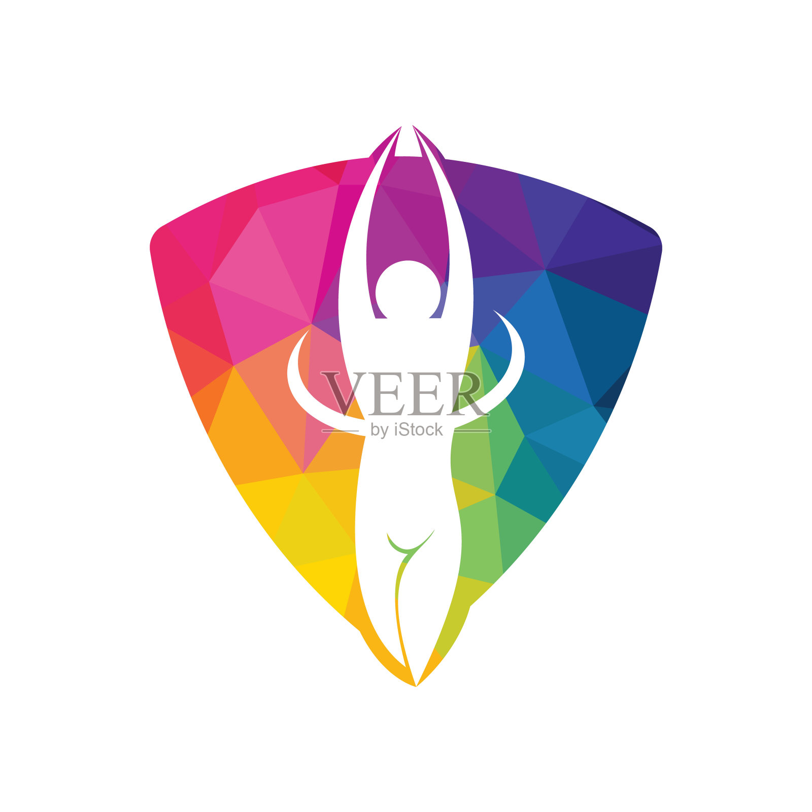 瑜伽姿势的矢量插图。体操和瑜伽标志模板。插画图片素材