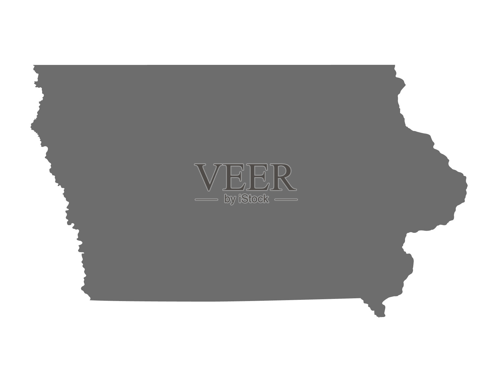 爱荷华州地图插画图片素材