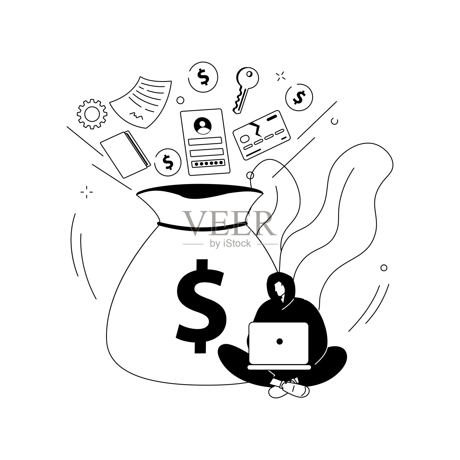 金融犯罪抽象概念矢量插图。设计元素图片