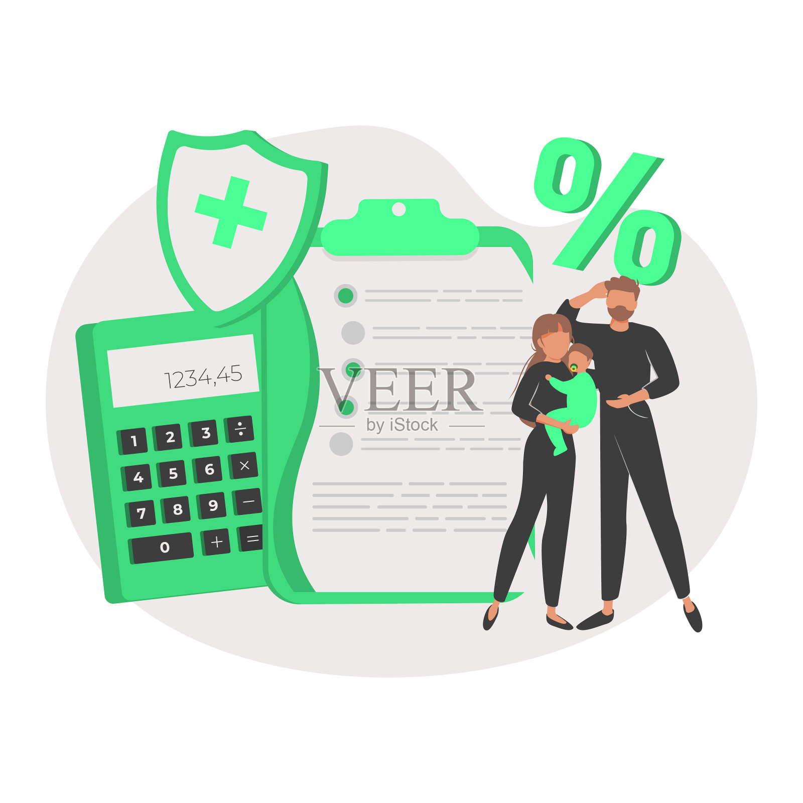 金钱管理抽象概念矢量插图。财务顾问，预算规划，家庭福利，投资，财务计划，税收策略，存钱罐，孩子支付抽象隐喻。插画图片素材