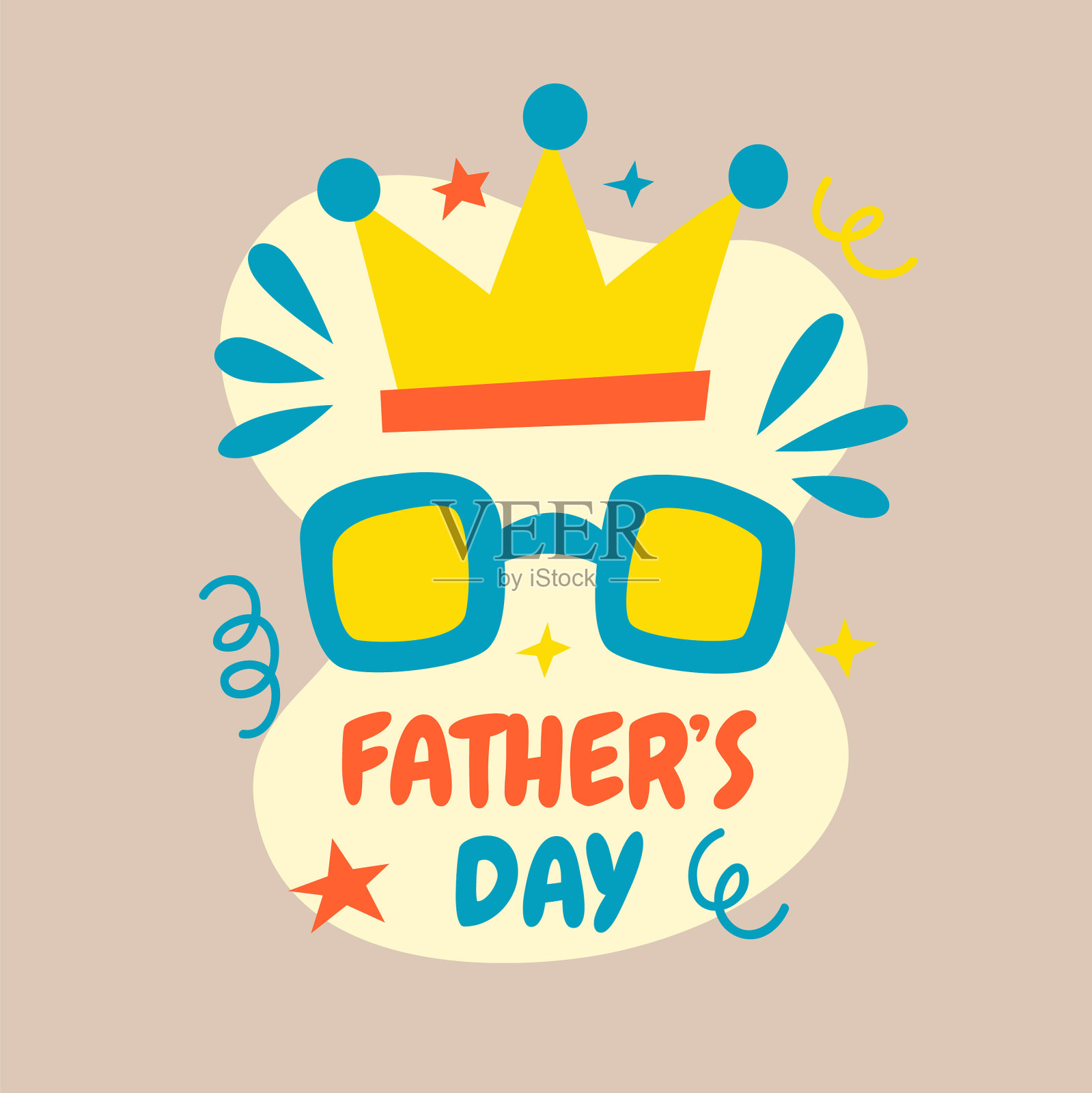 父亲节徽章平面设计插画图片素材