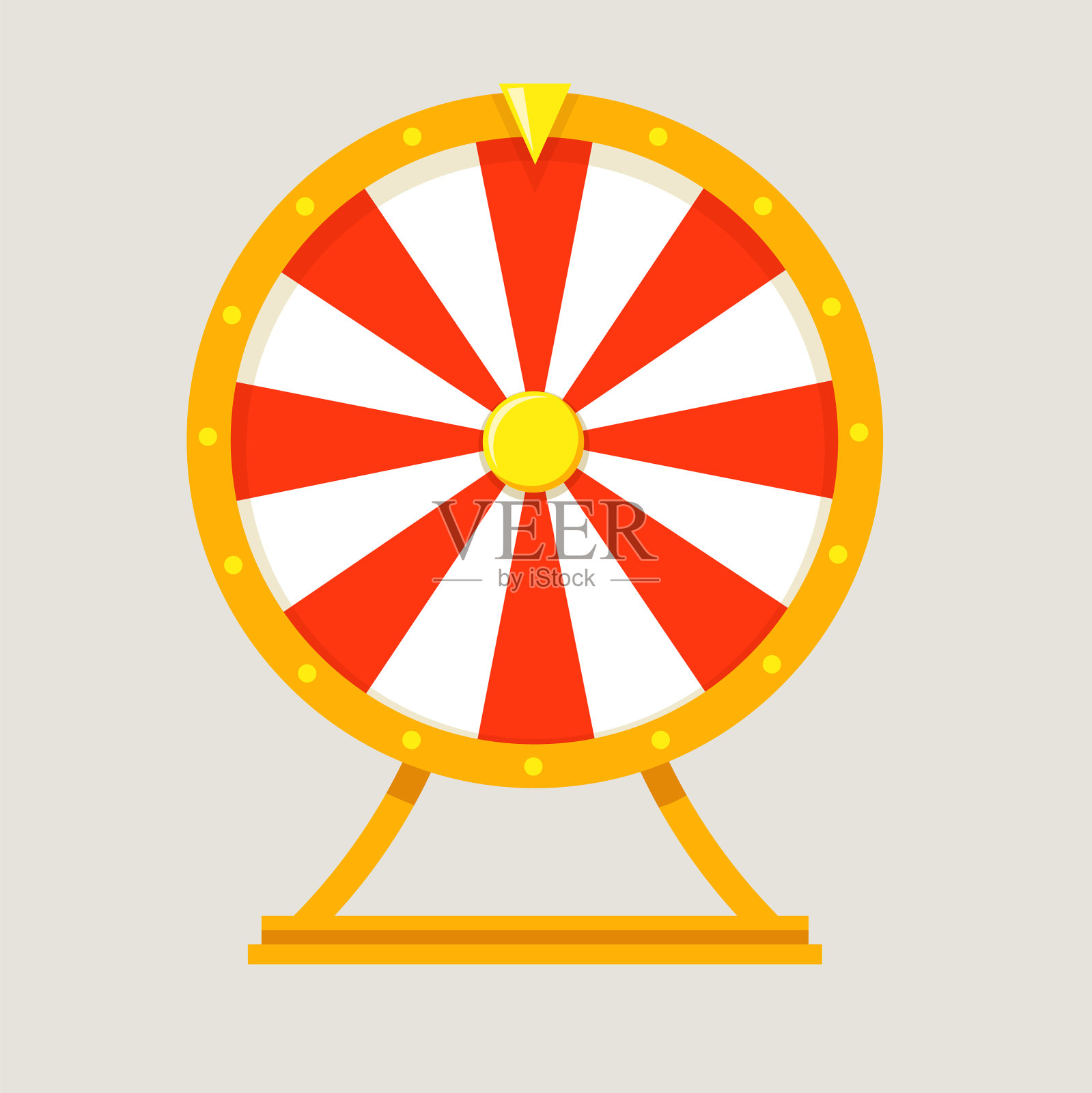 时尚多彩的幸运轮平面设计插画图片素材