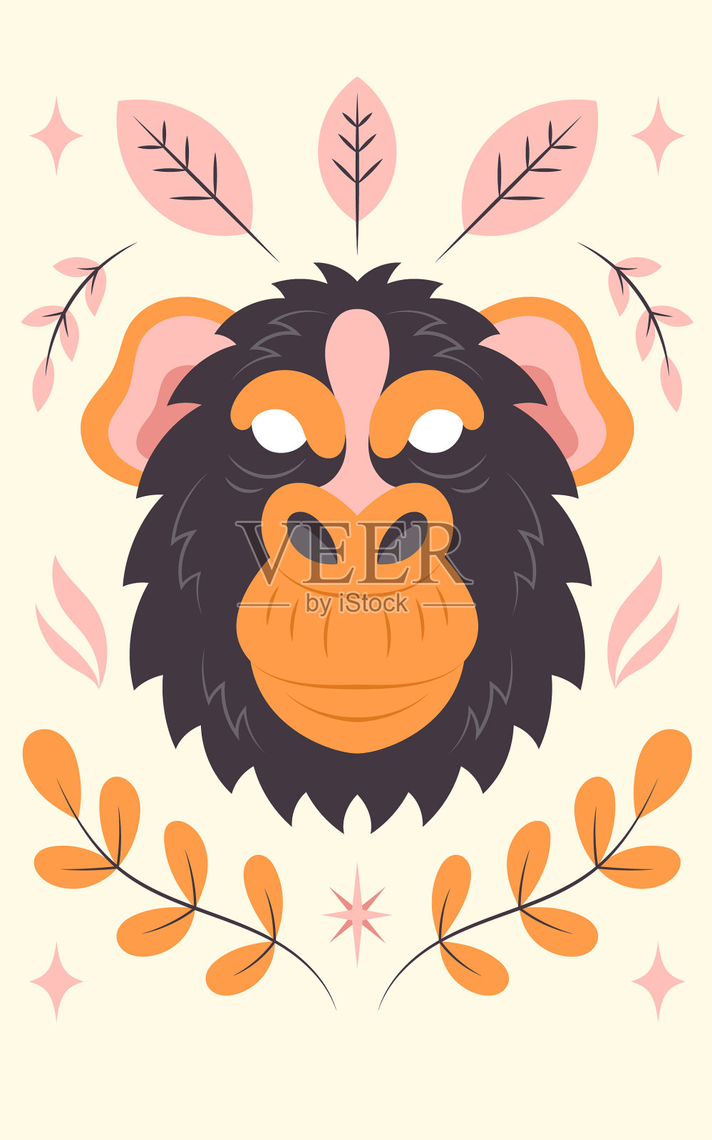 野生动物封面图案平面设计插画图片素材