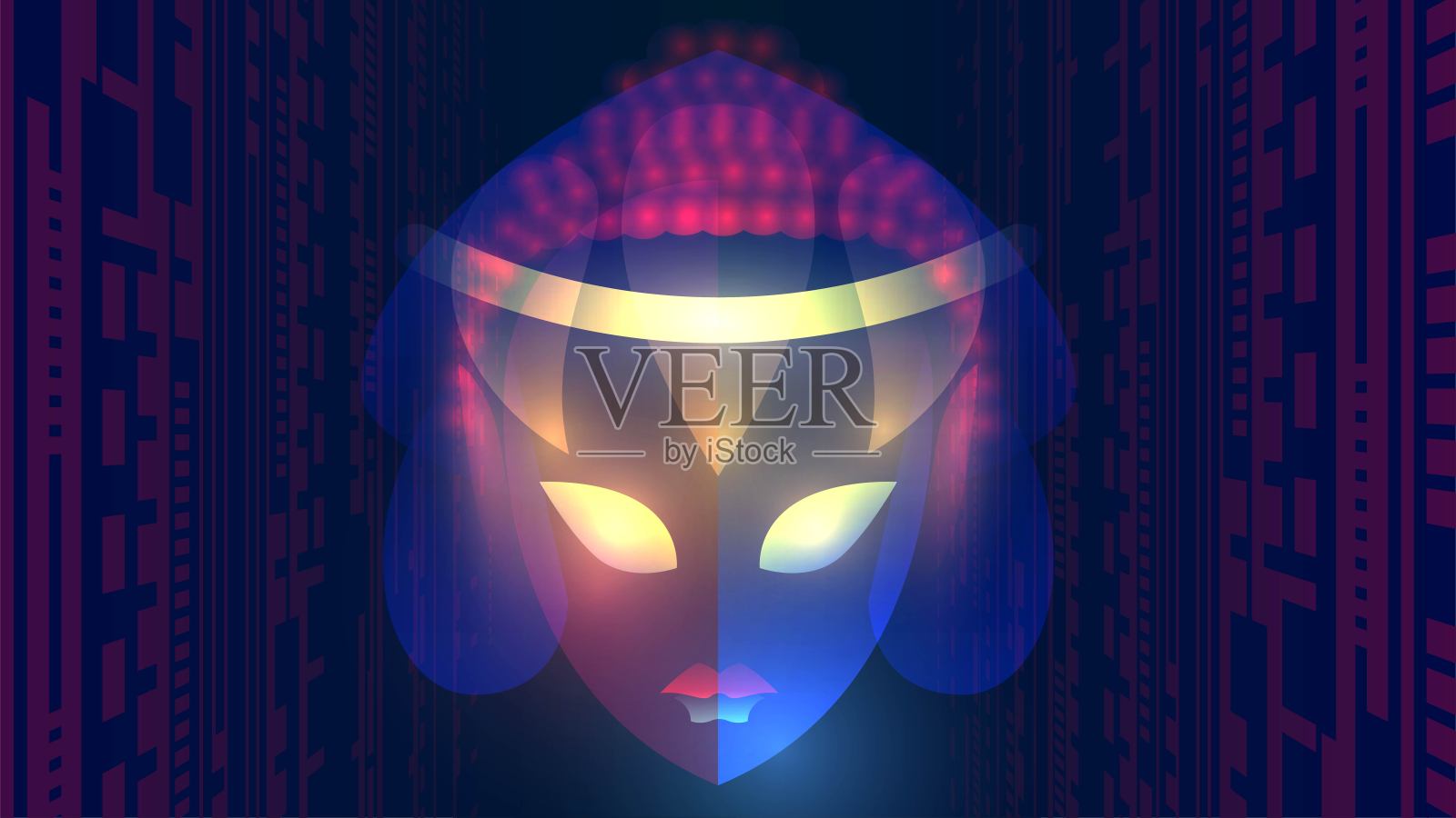 色彩斑斓的面具插画图片素材