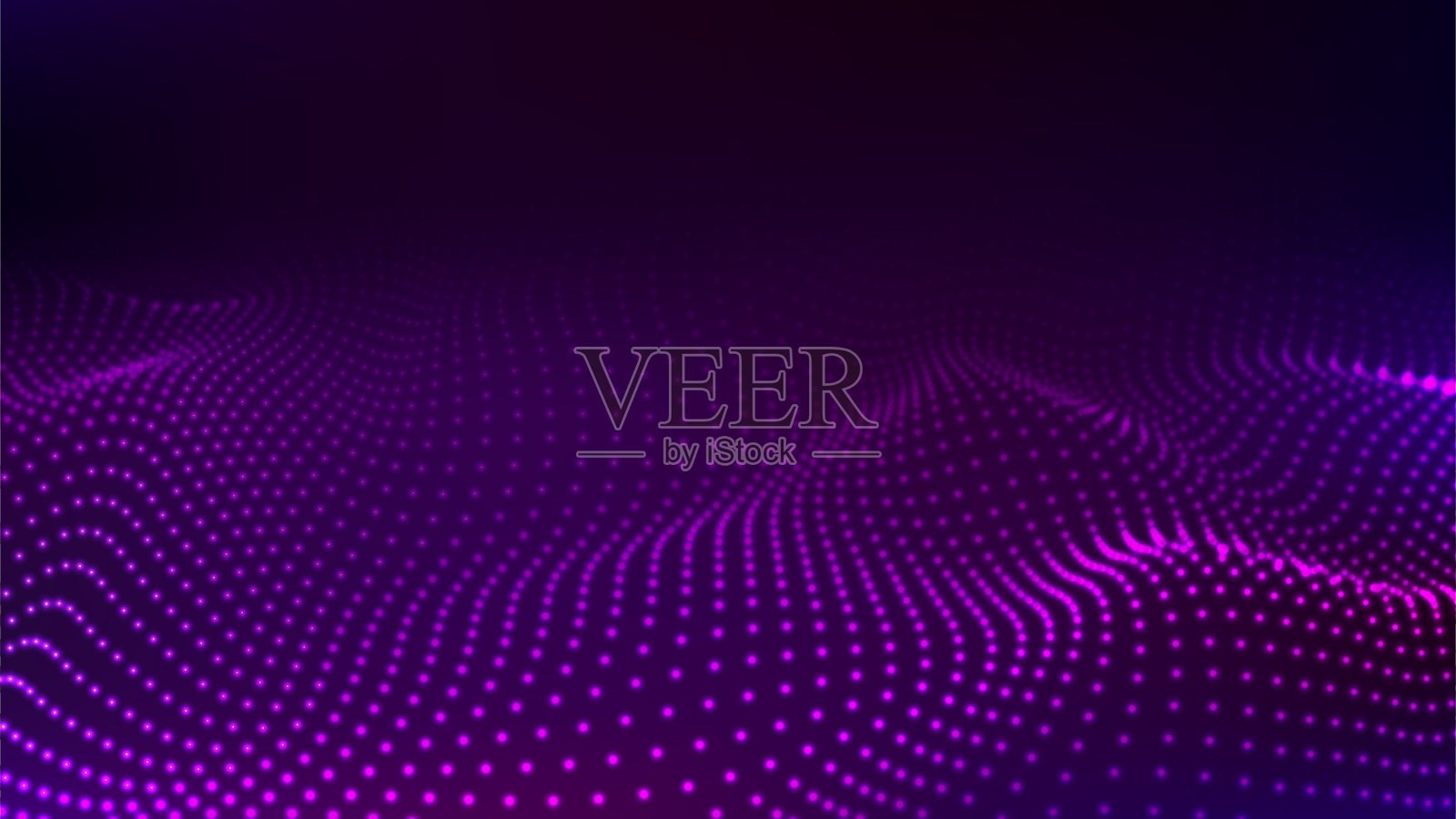 抽象的彩色波浪点在黑色背景。3 d。大数据。网络连接。技术背景。插画图片素材