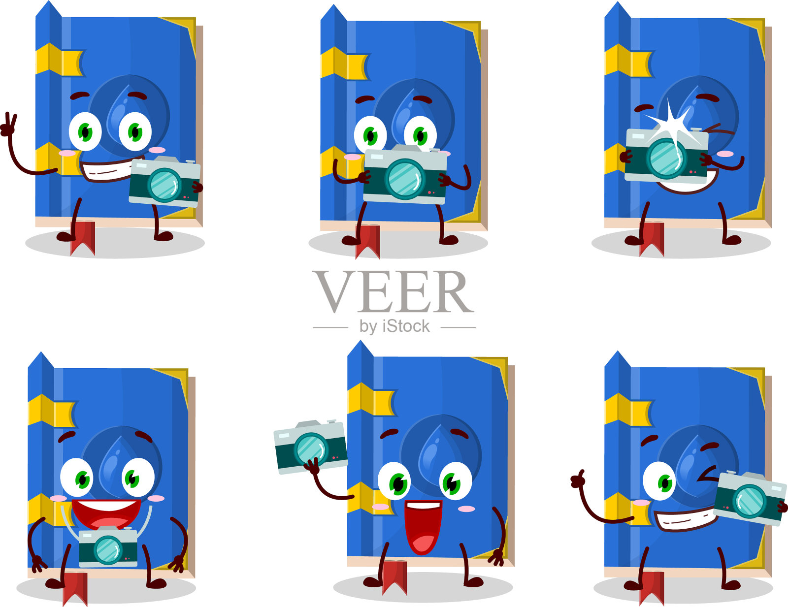 摄影师专业用水书表情符号插画图片素材